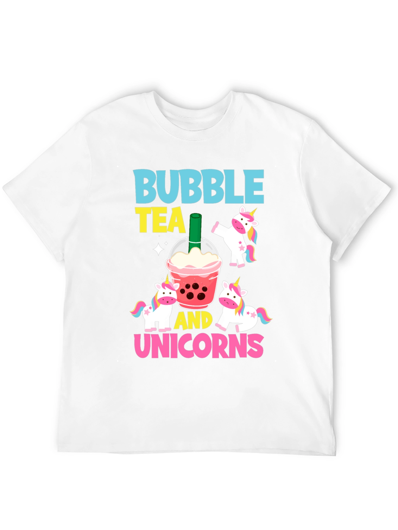 Black Bubble Tea & Unicorns Graphic Tee view 12
