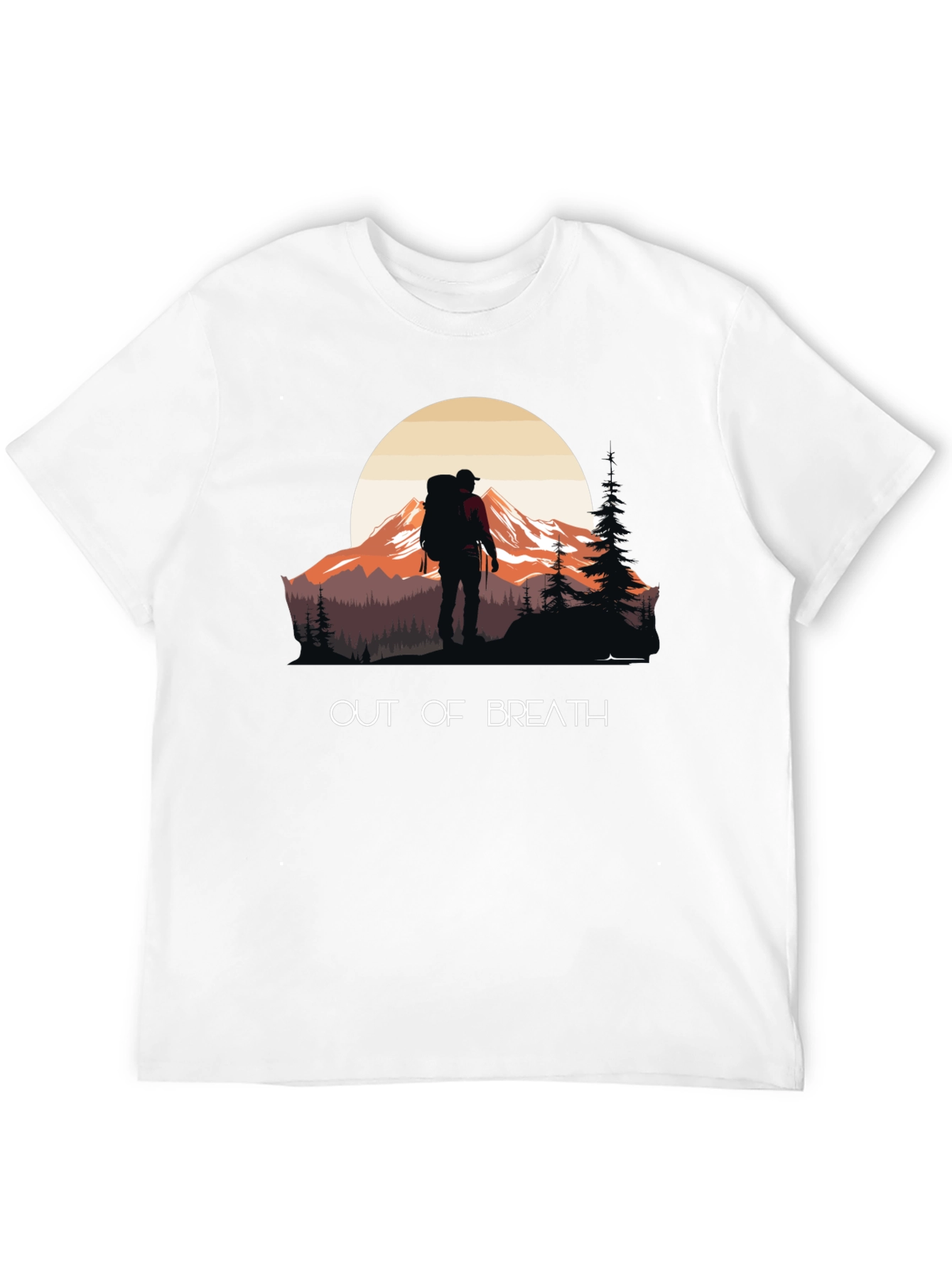 Black Out of Breath Hiking T-Shirt - Mountain Adventure view 12