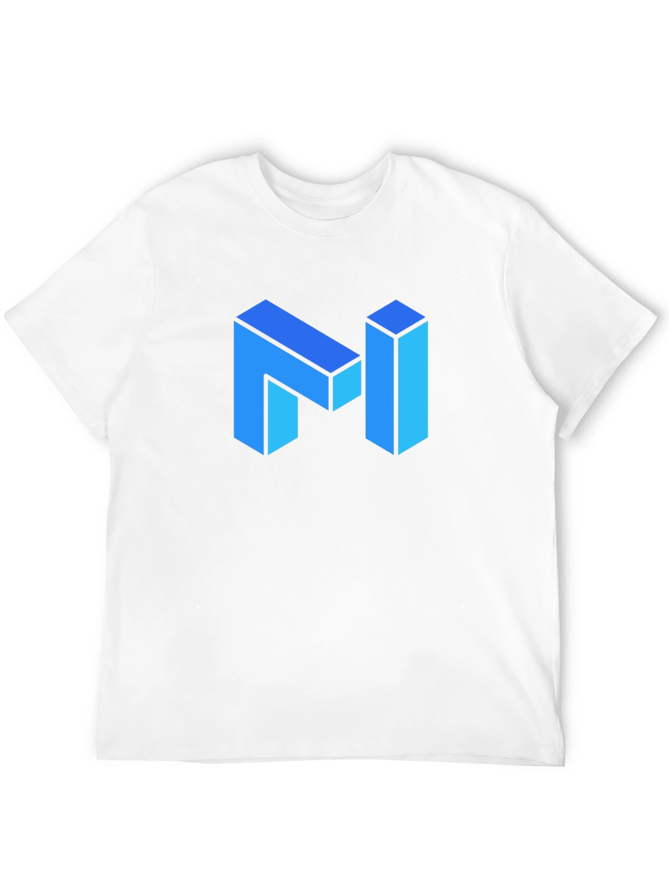 Black Modern Blue Isometric "N" Letter Black T-Shirt view 12