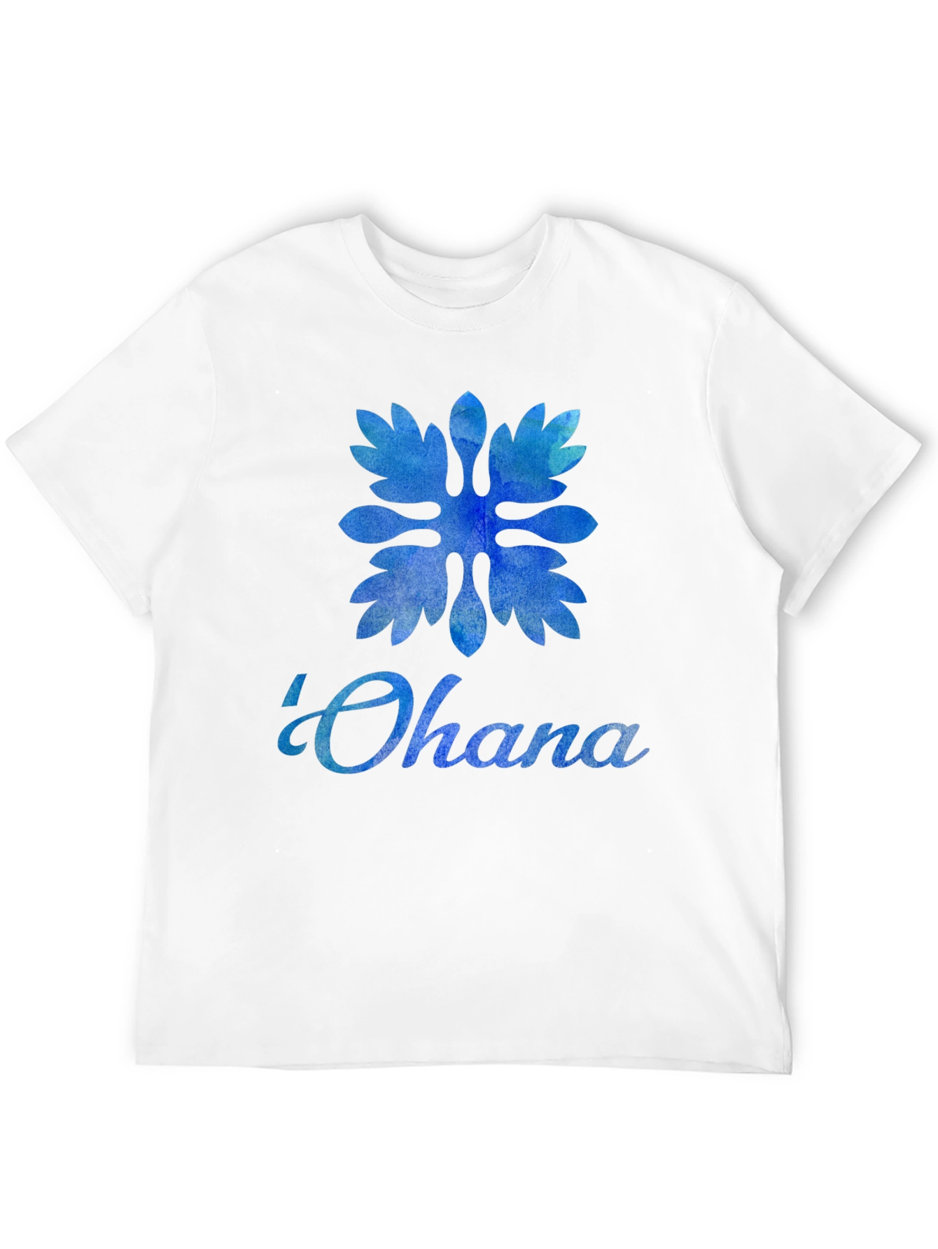Black Ohana Blue Floral T-Shirt - Family Means Everything view 12