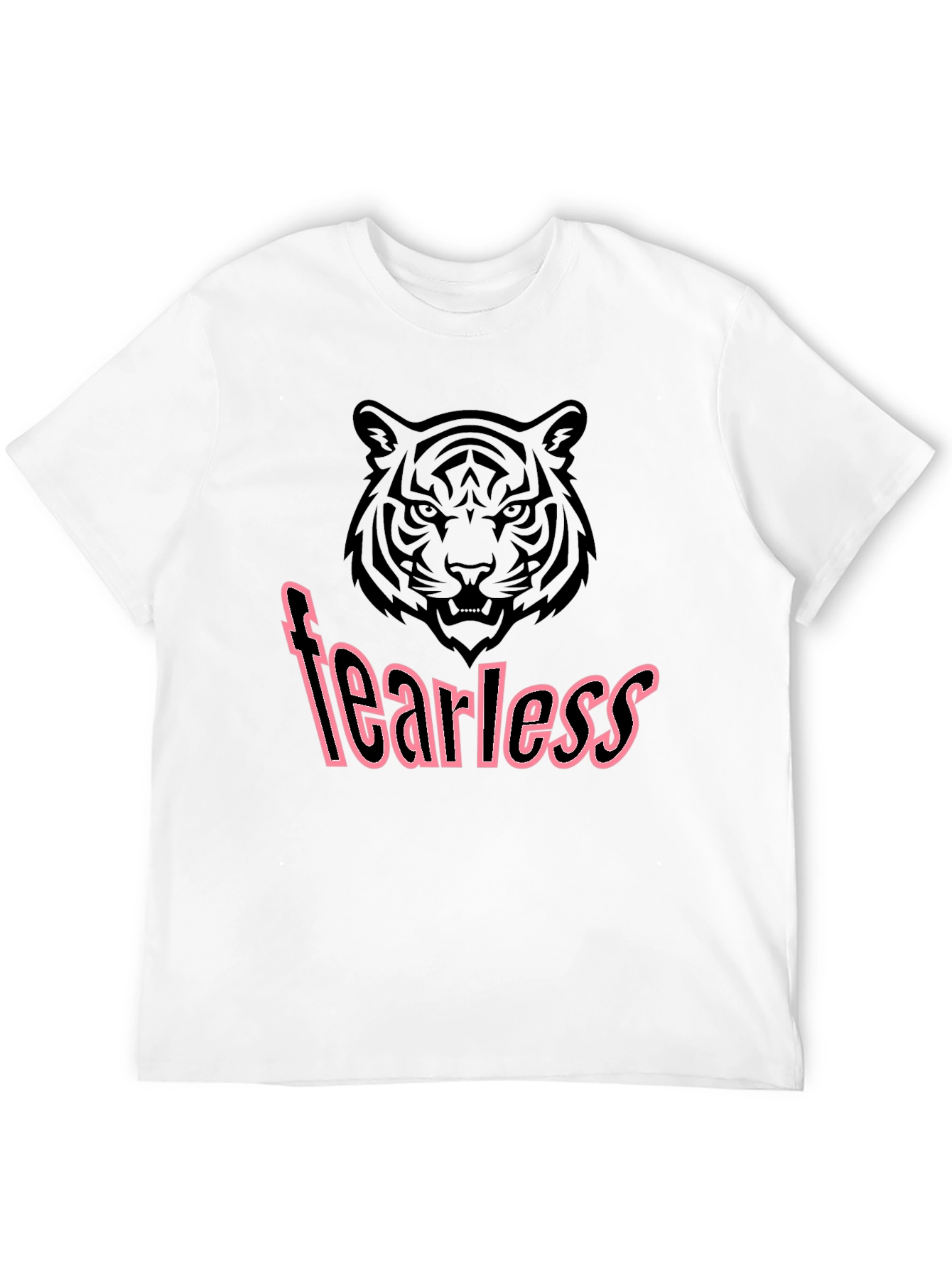 Black Fearless Tiger Graphic Tee - Stylish Men's Black T-Shirt view 12