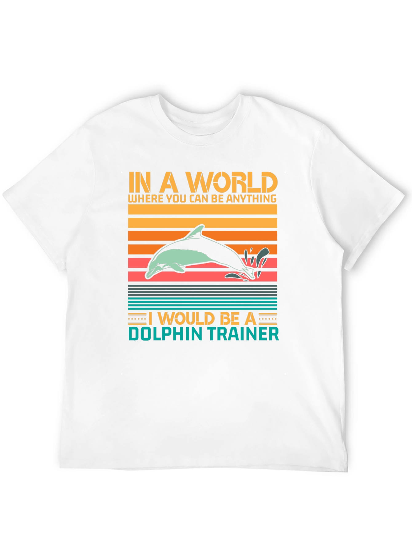 Black Dolphin Trainer Graphic Tee - Unisex Black T-Shirt view 12