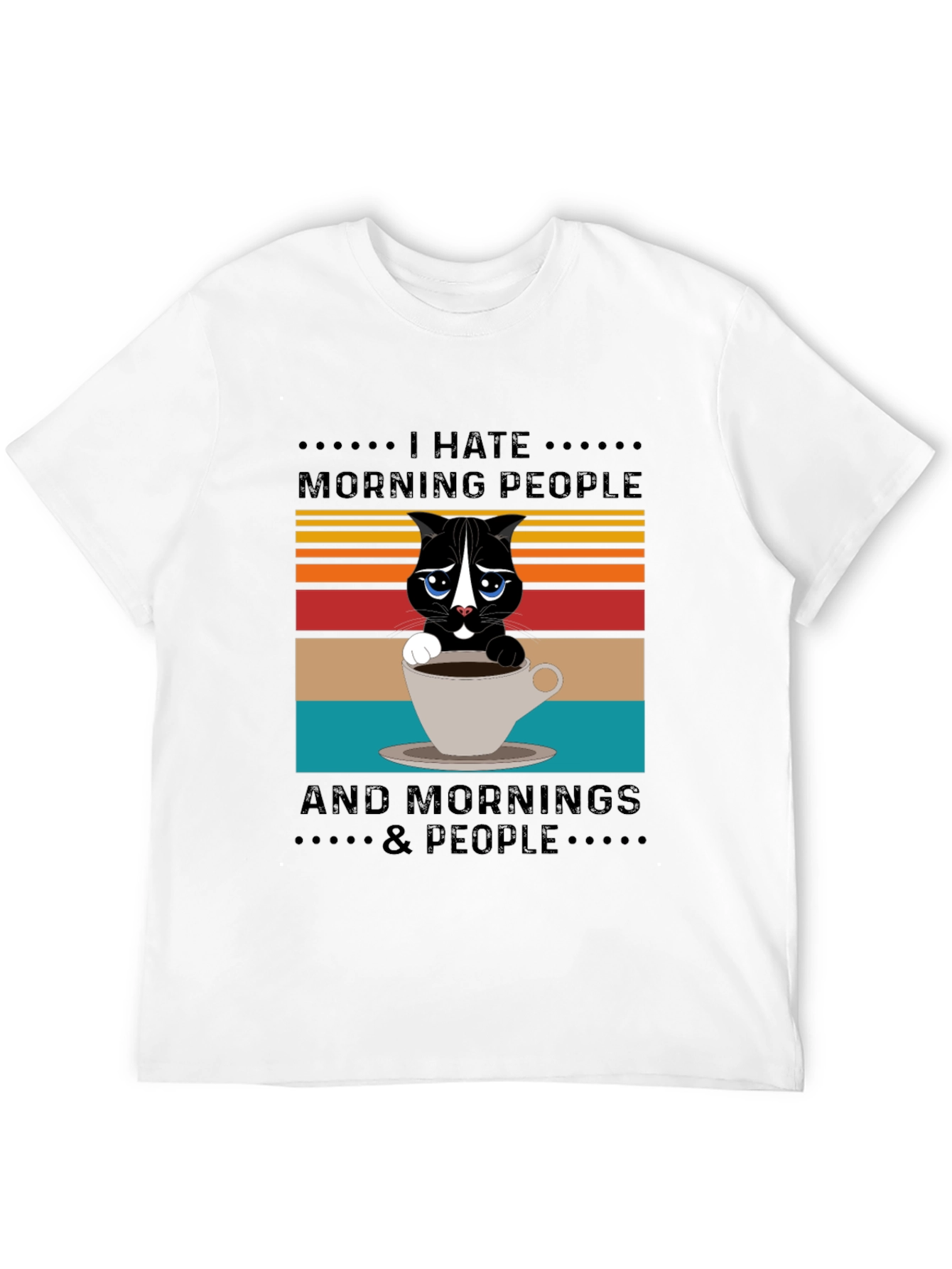 Black I Hate Morning People T-Shirt view 12