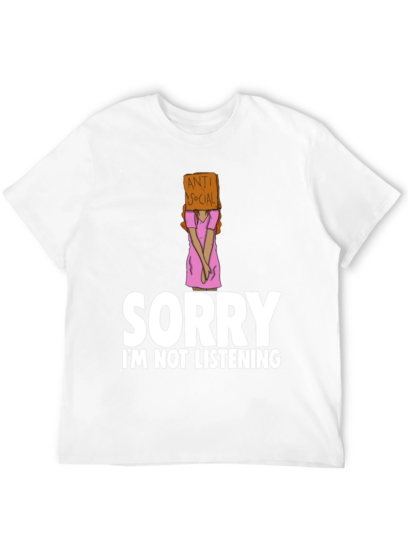 Black Anti-Social Graphic Tee: Sorry Not Listening view 12