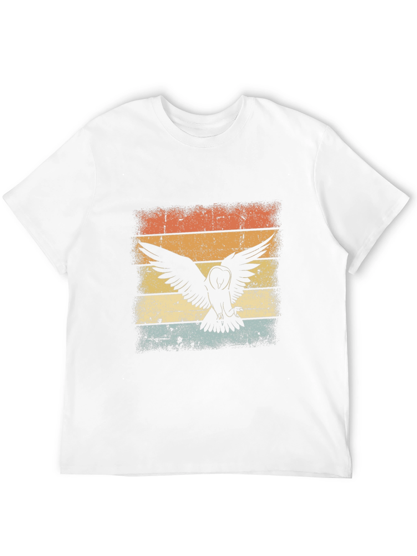 Black Vintage Owl Sunset T-Shirt - Black view 12