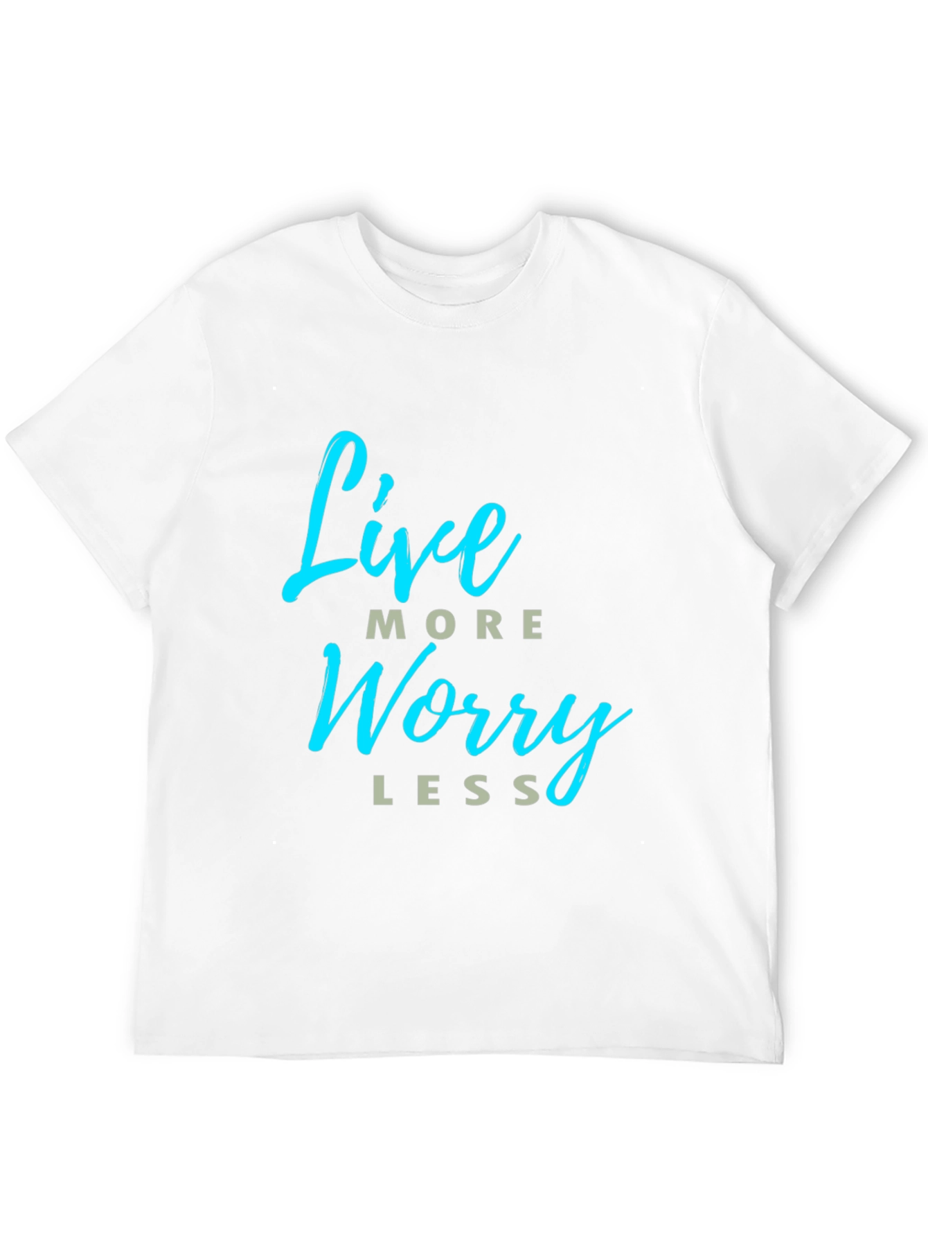 Black Live More Worry Less Graphic T-Shirt - Black view 12