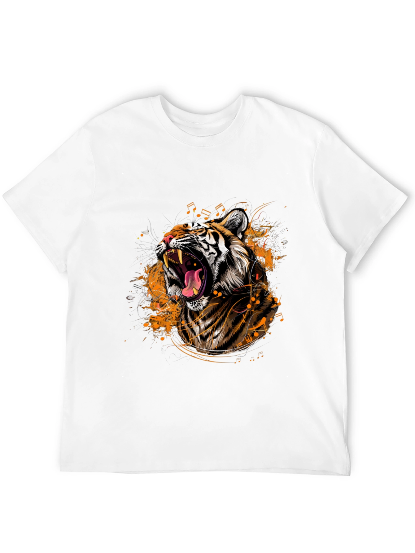 Black Tiger Roar Graphic Black T-Shirt view 12
