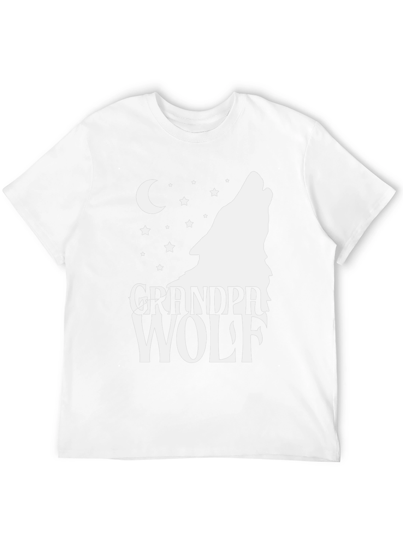 Black Grandpa Wolf T-Shirt - Howling Moon Design view 12