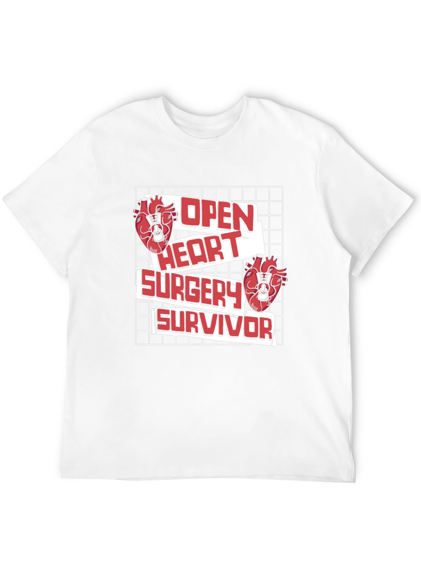 Black Open Heart Surgery Survivor Graphic Tee view 12