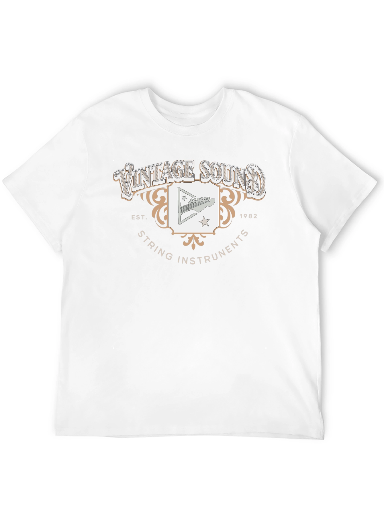 Black Vintage Sound String Instruments Tee view 12