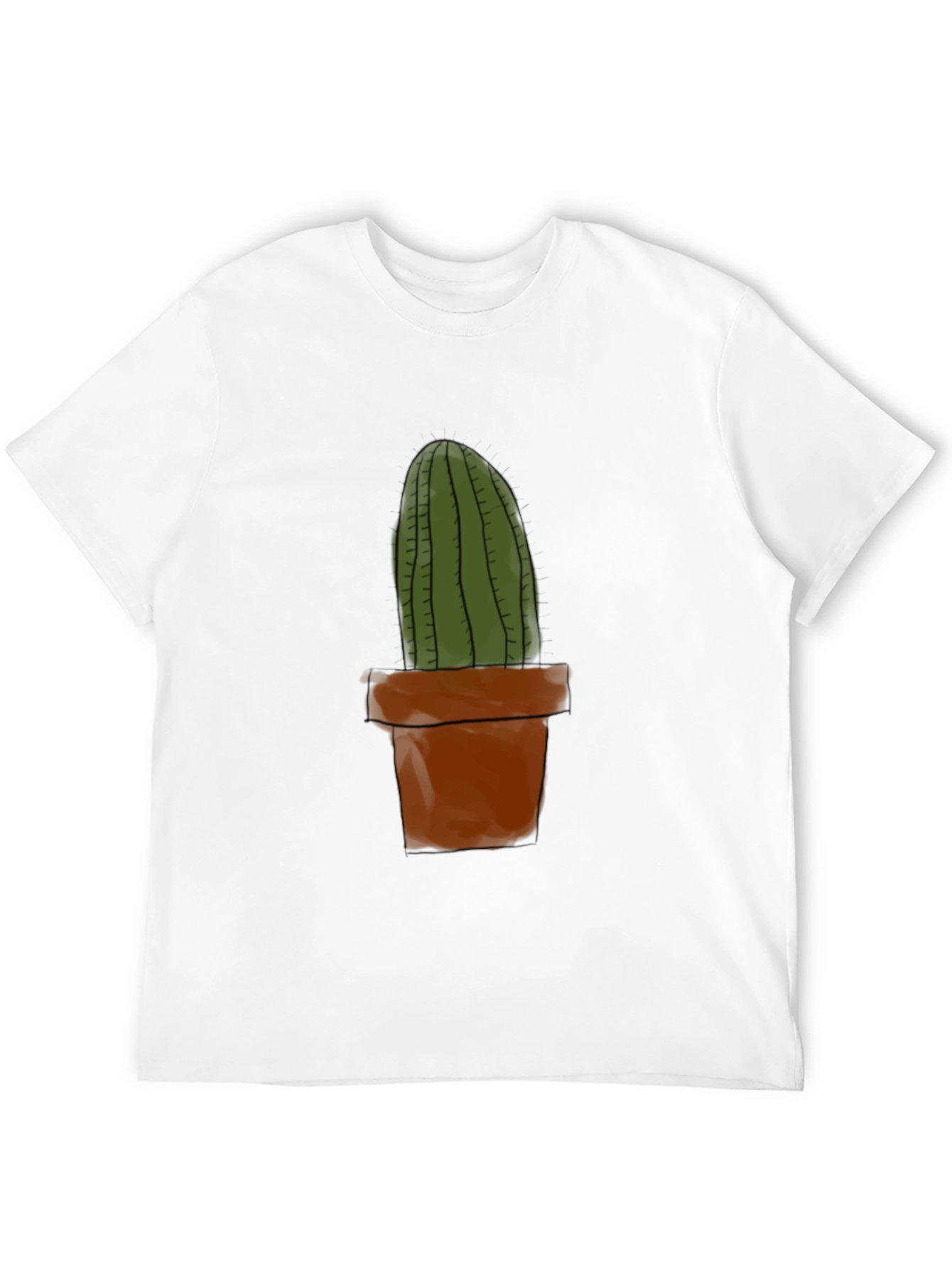 Black Cactus Plant Graphic Tee - Casual Black T-Shirt view 12