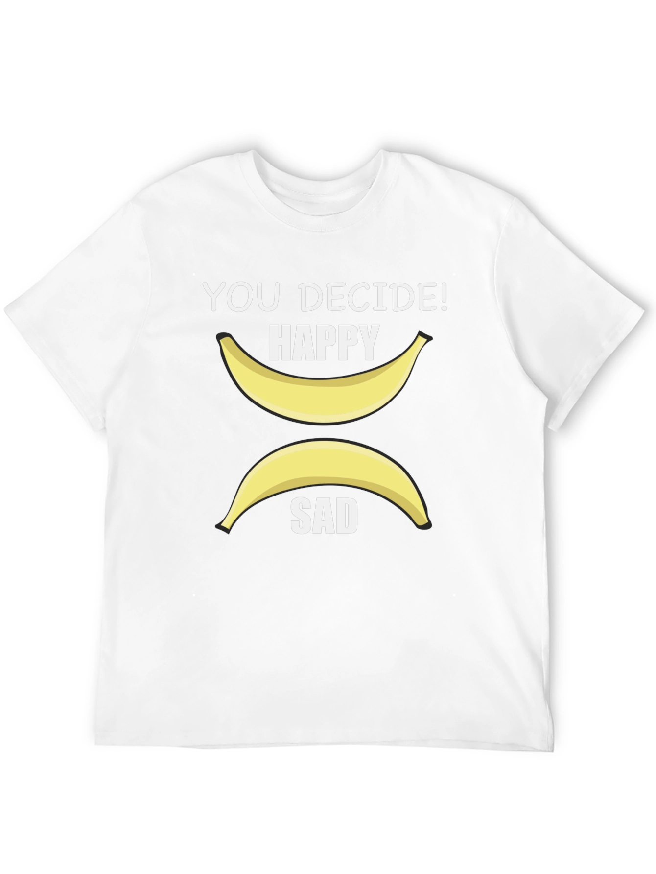 Black Decide Happy or Sad Banana Graphic T-Shirt view 12