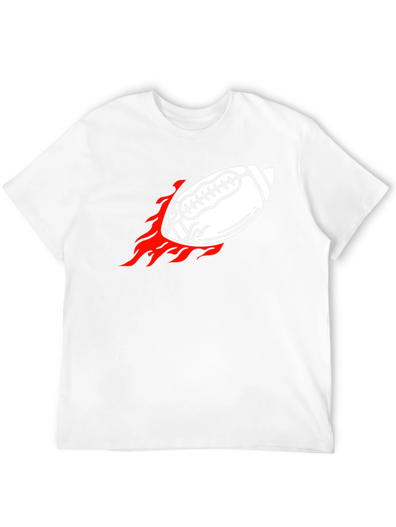 Black Flaming Football Graphic Tee - Black Cotton Shirt view 12