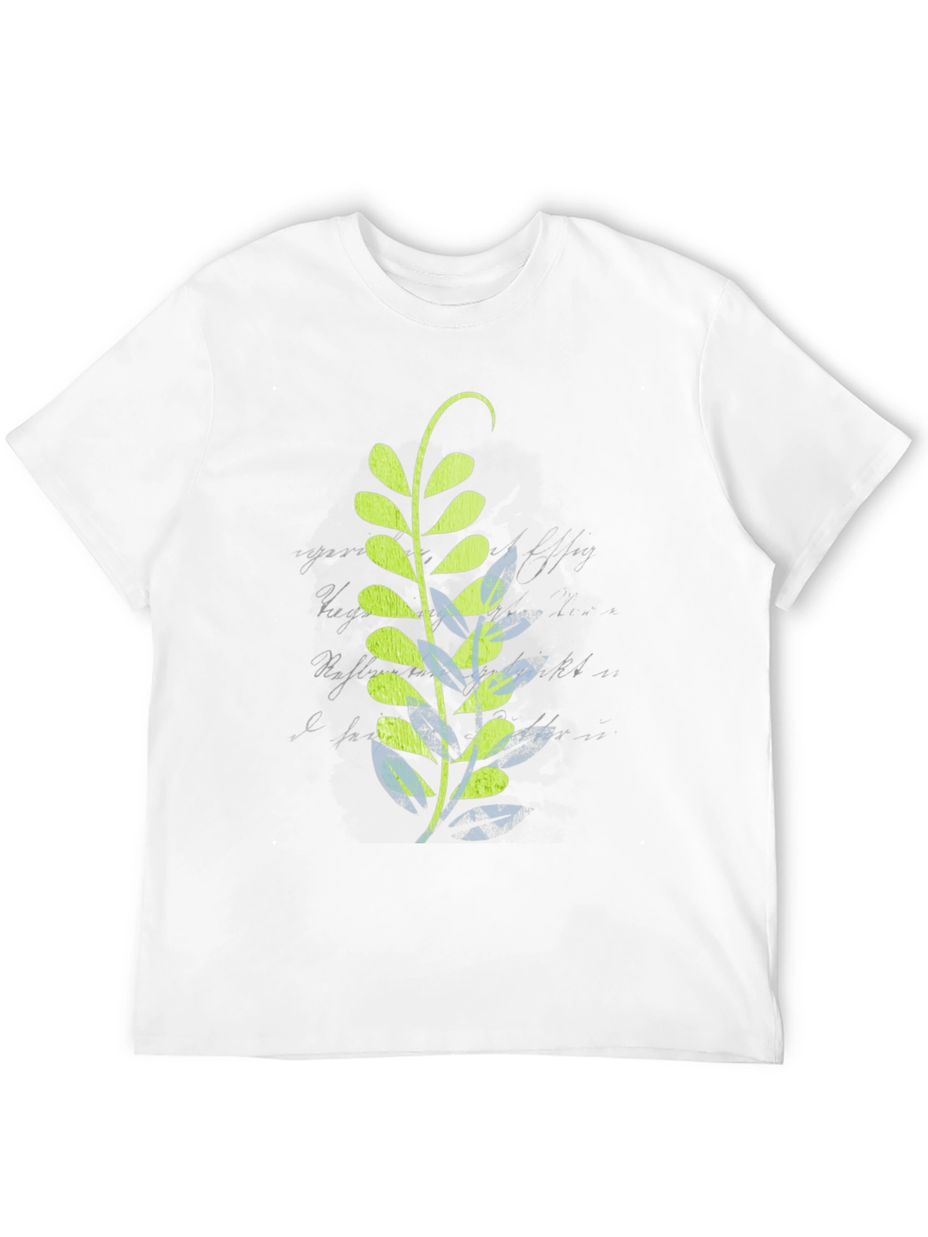 Black Leaf Design Black T-Shirt view 12