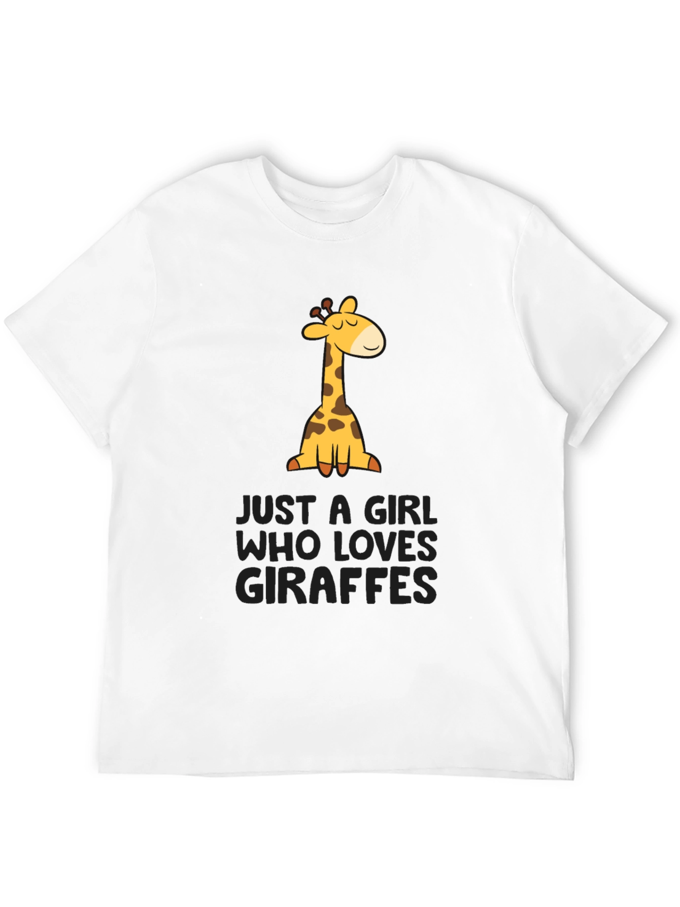 Black Giraffe Lover T-Shirt - Just A Girl Who Loves Giraffes Tee view 12