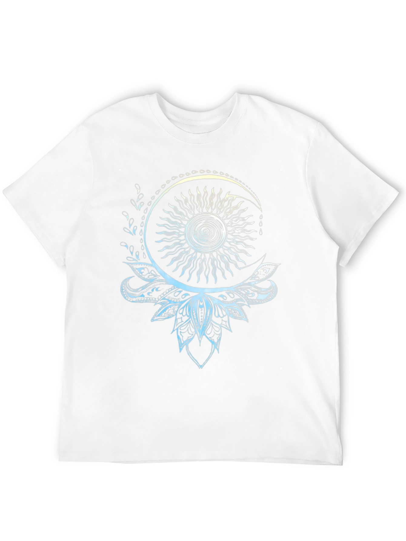 Black Celestial Sun and Moon Lotus T-Shirt view 12