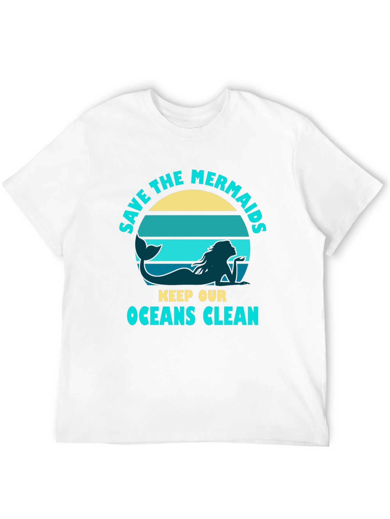 Black Save the Mermaids Graphic Tee - Ocean Conservation T-Shirt view 12