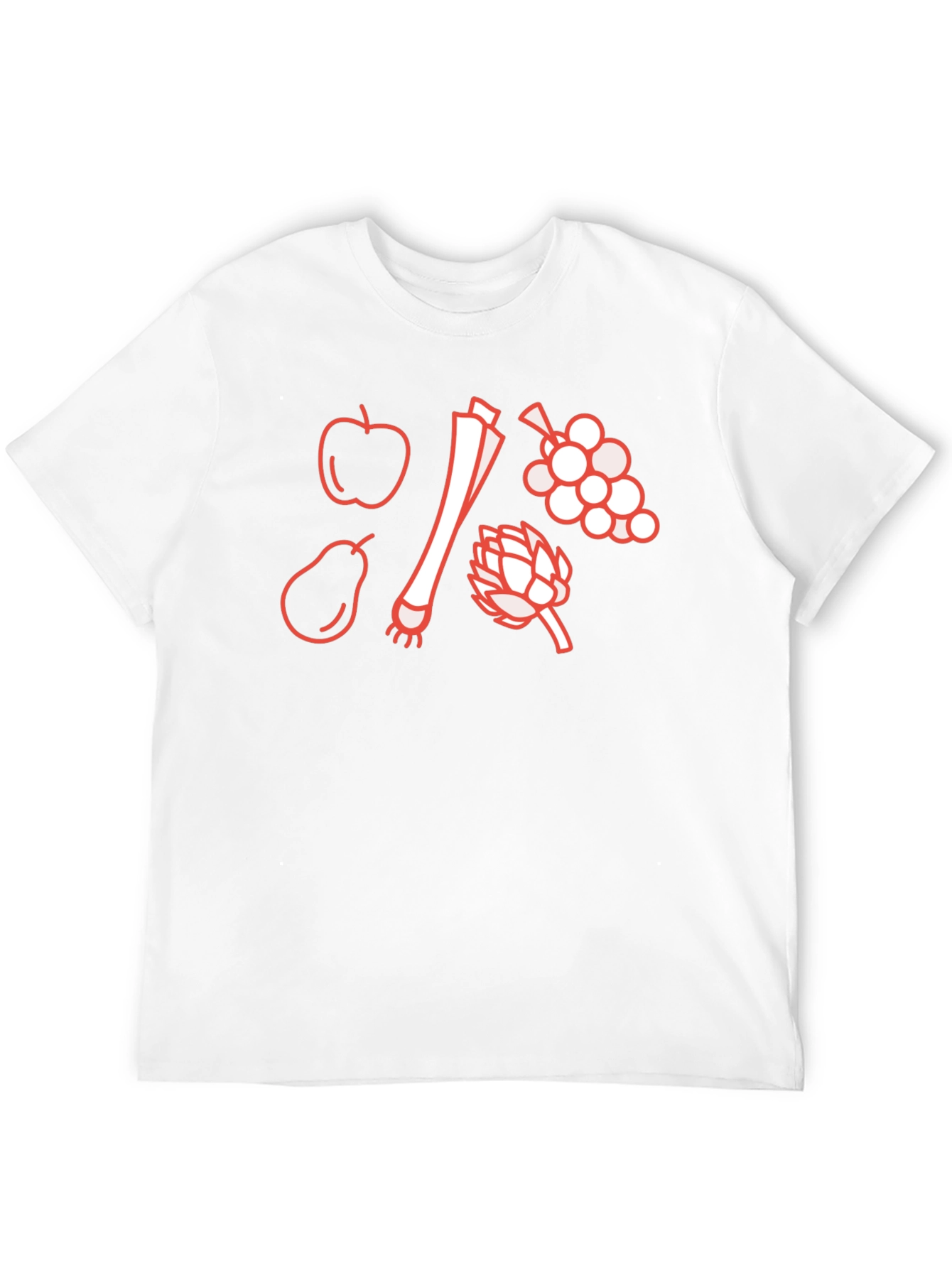 Black Fruit & Veggie Outline Graphic T-Shirt - Black view 12