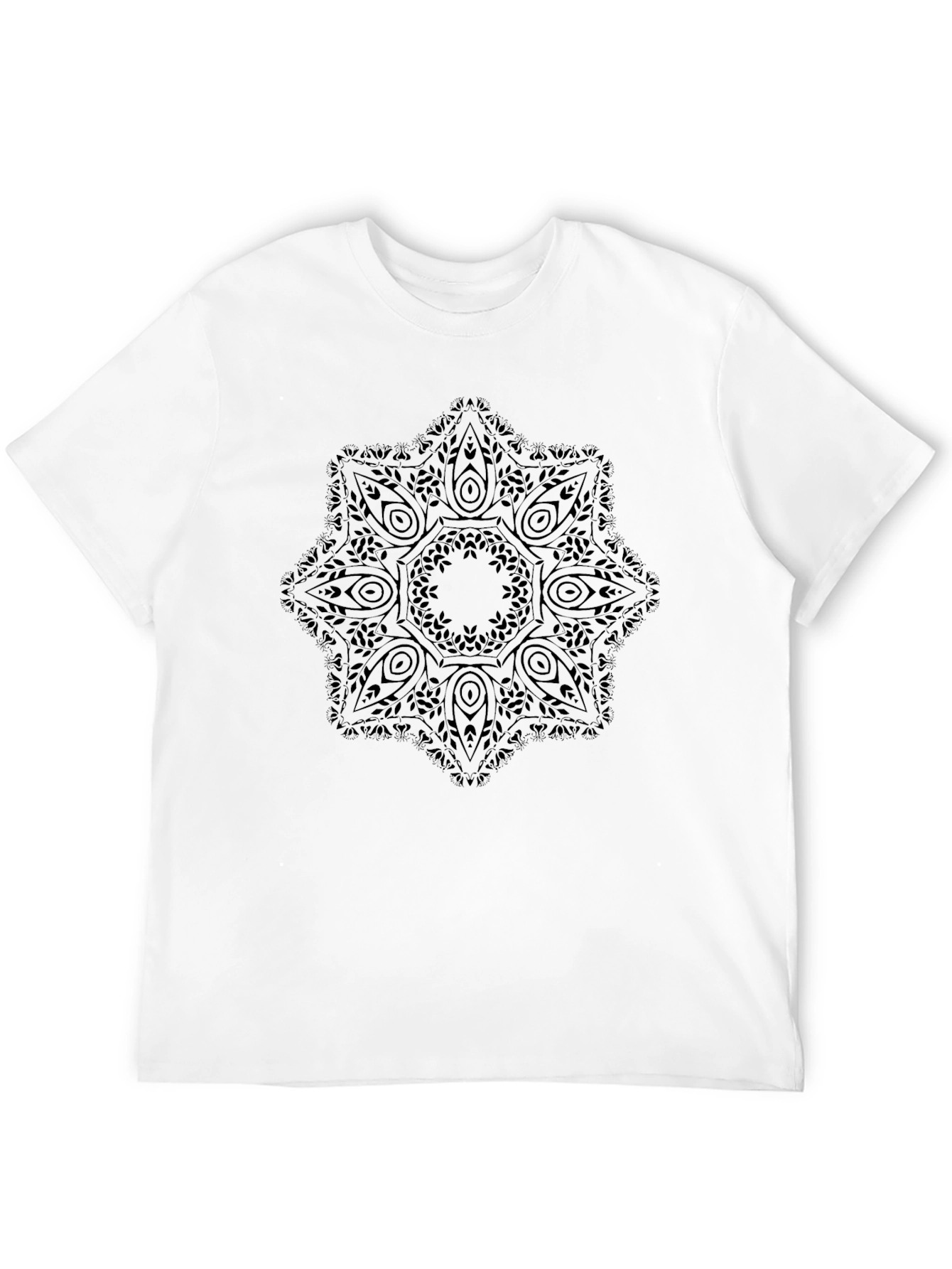 Black Geometric Mandala Graphic Tee - Classic Black view 12