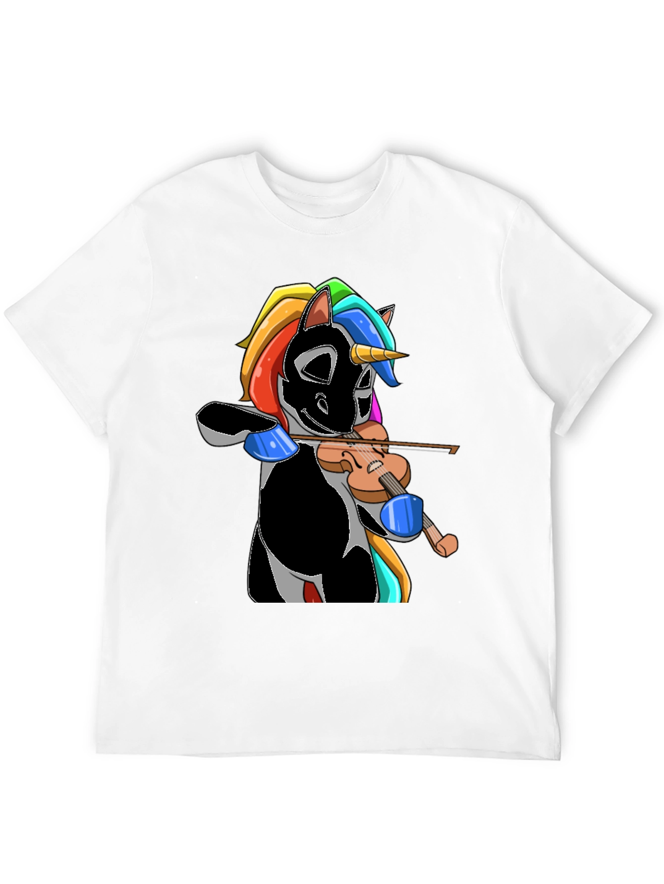 Black Unicorn Violinist Graphic Tee - Black view 12