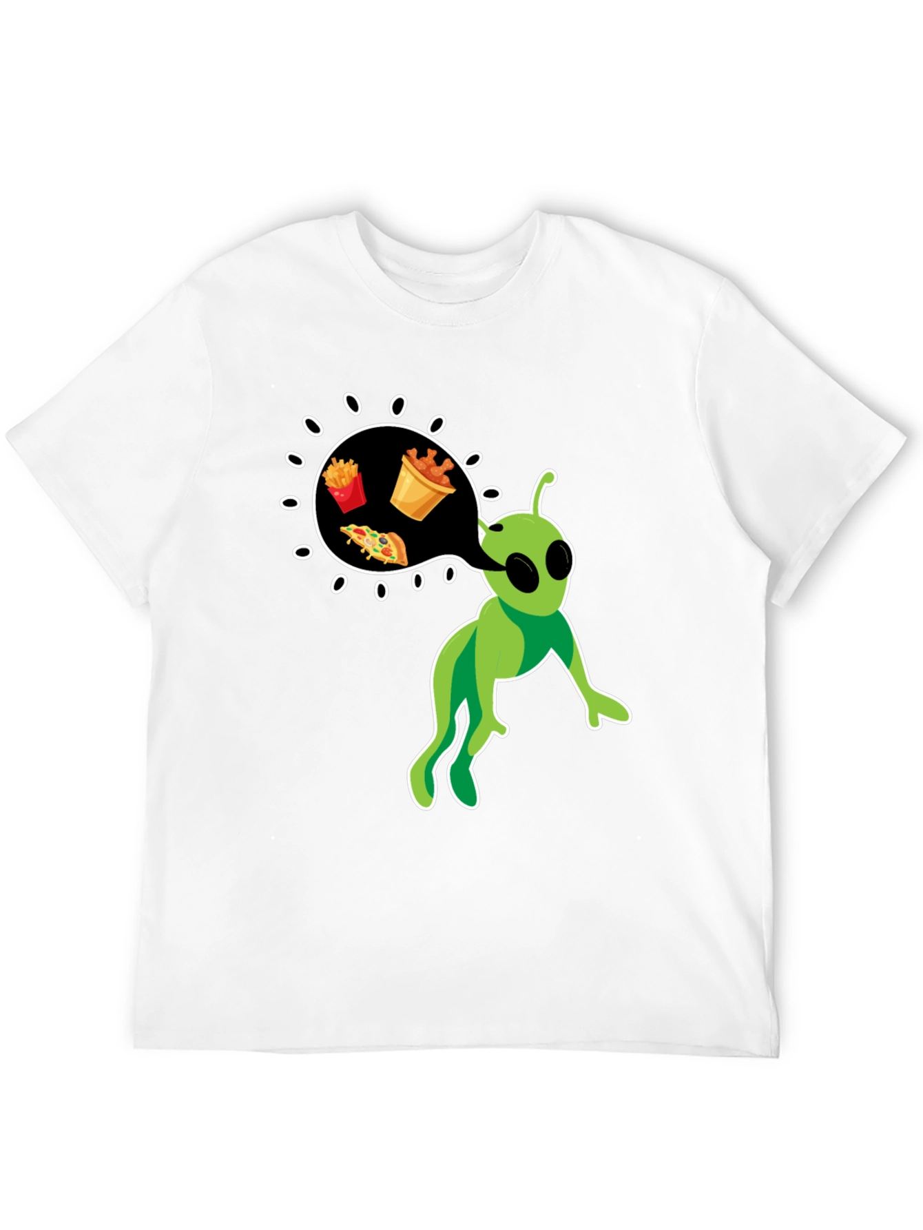 Black Alien Foodie T-Shirt view 12