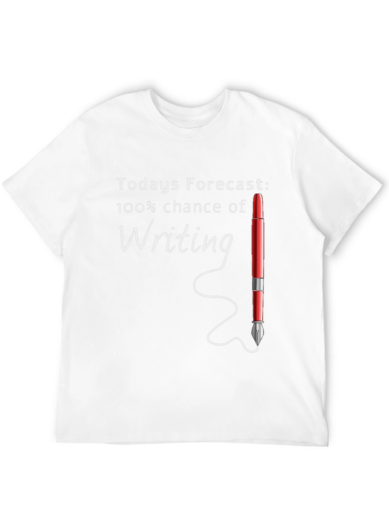 Black Writer's Forecast T-Shirt - 100% Chance of Writing view 12