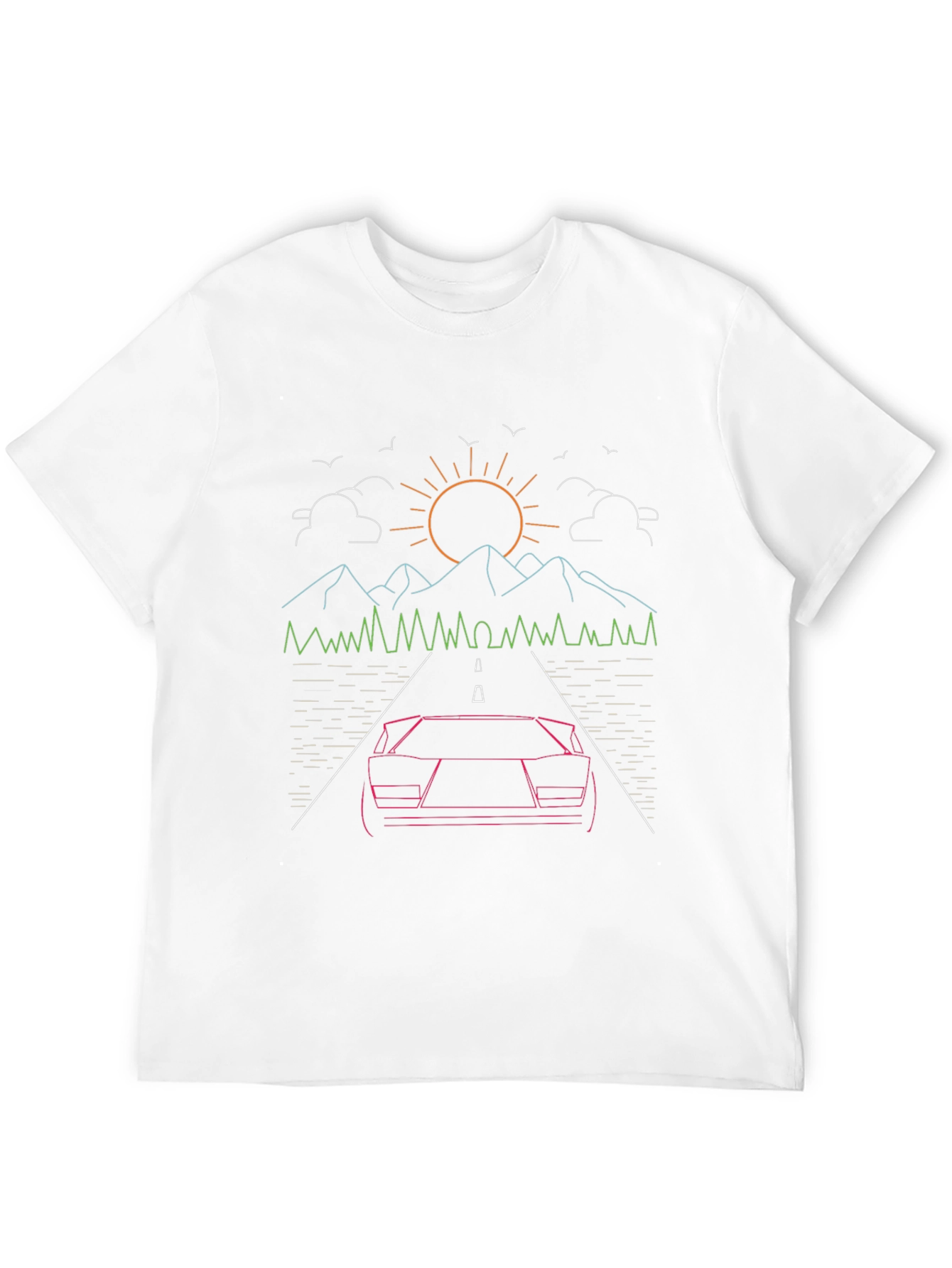 Black Retro Car Graphic Tee - Neon Roadtrip Design view 12
