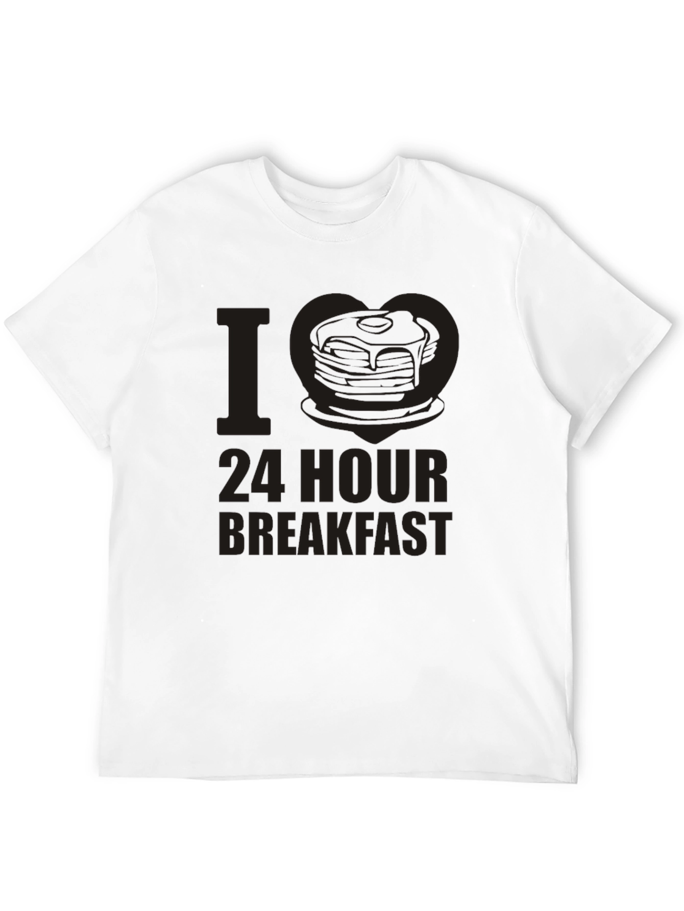 Black I Love 24 Hour Breakfast Black T-Shirt view 12