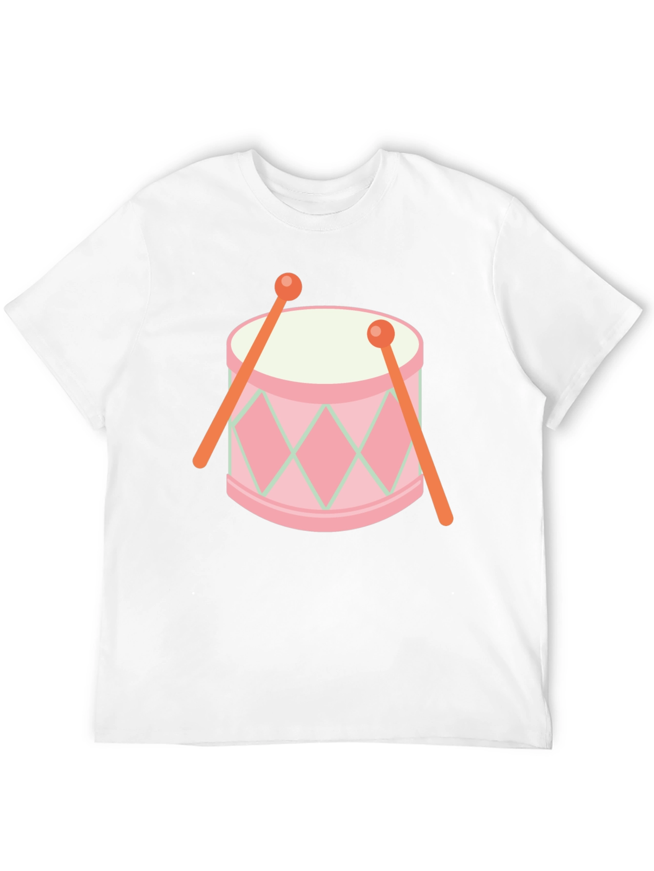 Black Whimsical Drum Graphic Tee - Black Cotton T-Shirt view 12