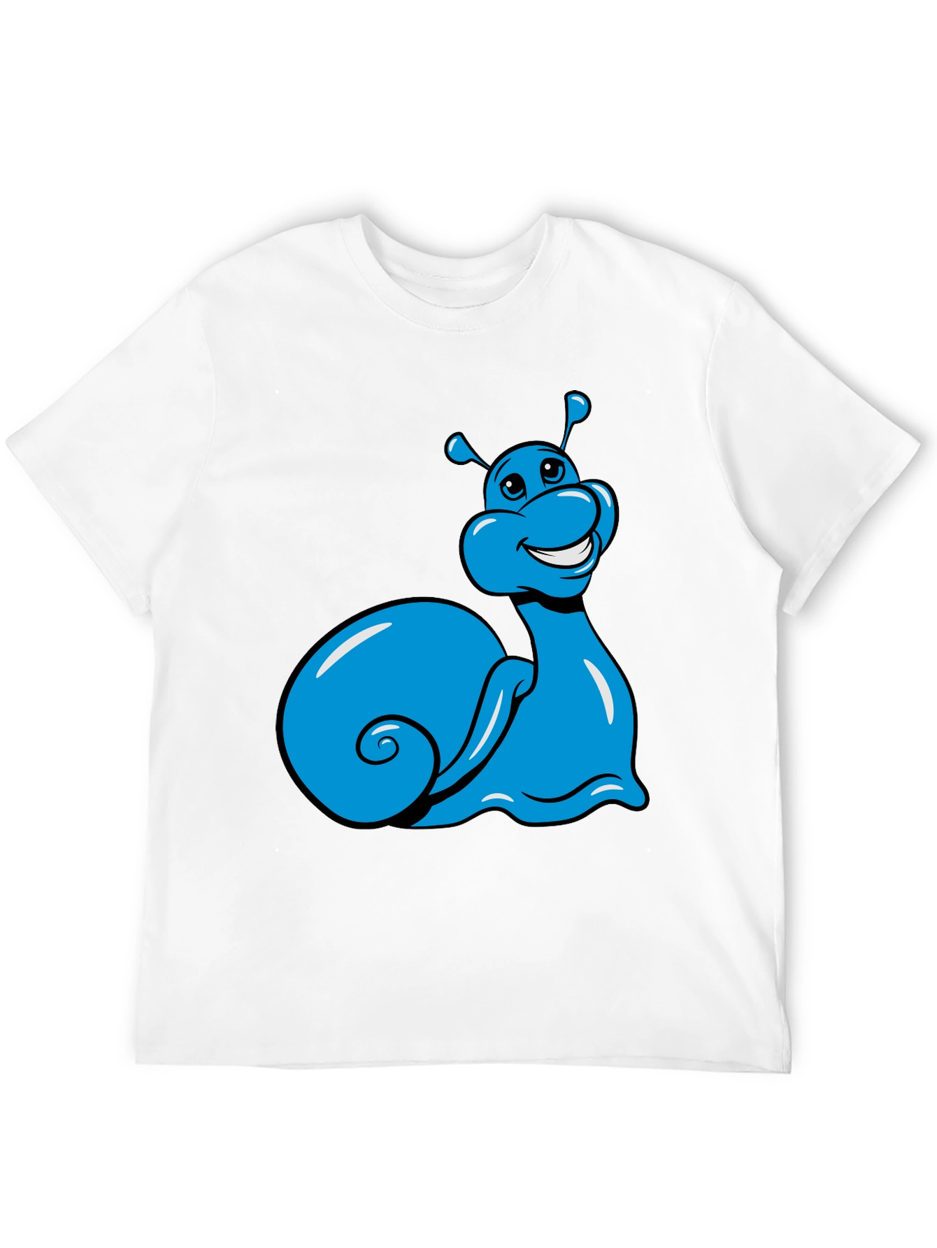Black Blue Snail Graphic Tee - Black Casual T-Shirt view 12