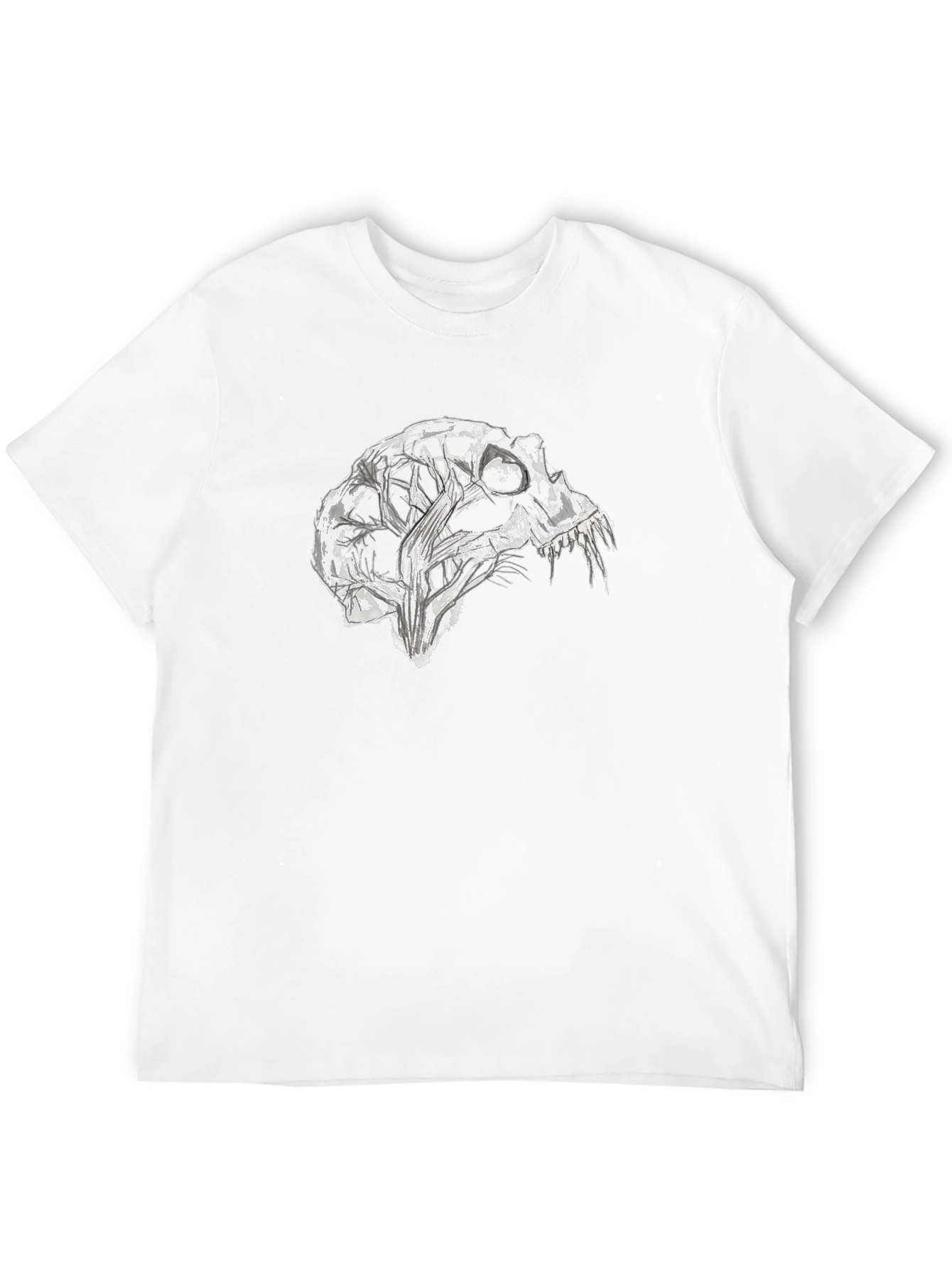 Black Abstract Skull Graphic Black T-Shirt view 12