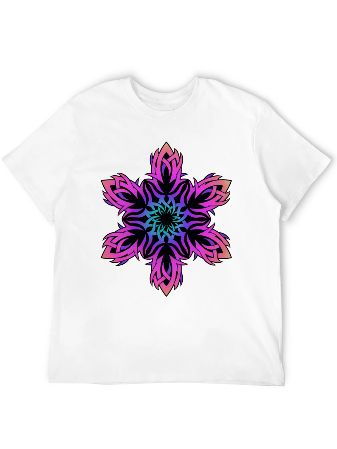 Black Tribal Mandala Graphic Black T-Shirt view 12