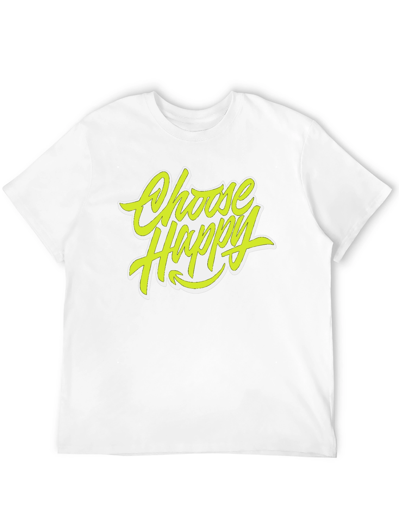 Black Choose Happy Graphic Tee - Stylish Positive Vibes Shirt view 12