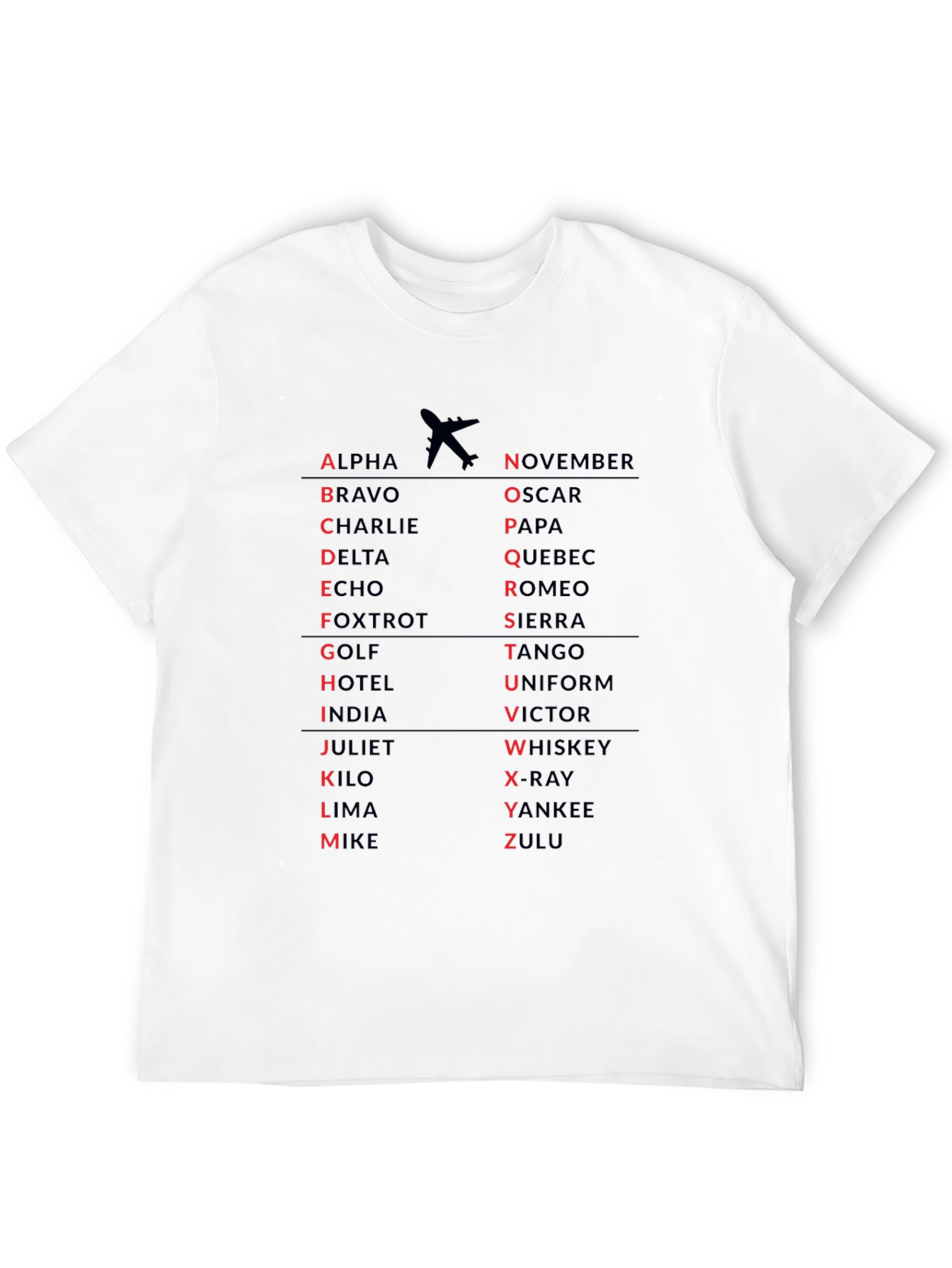 Black Aviation Alphabet T-Shirt view 12