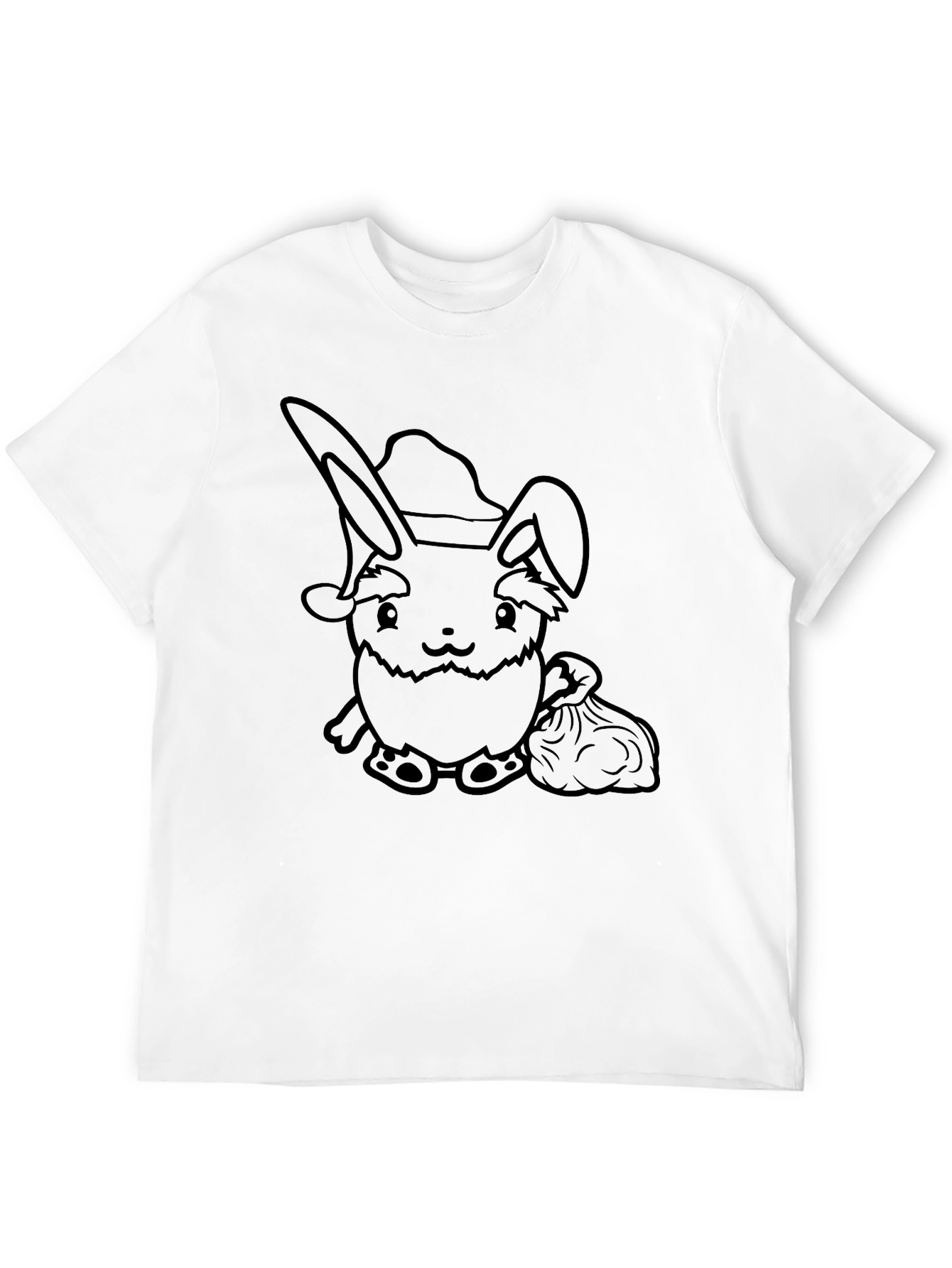 Black Holiday Rabbit T-Shirt - Festive Bunny Design view 12