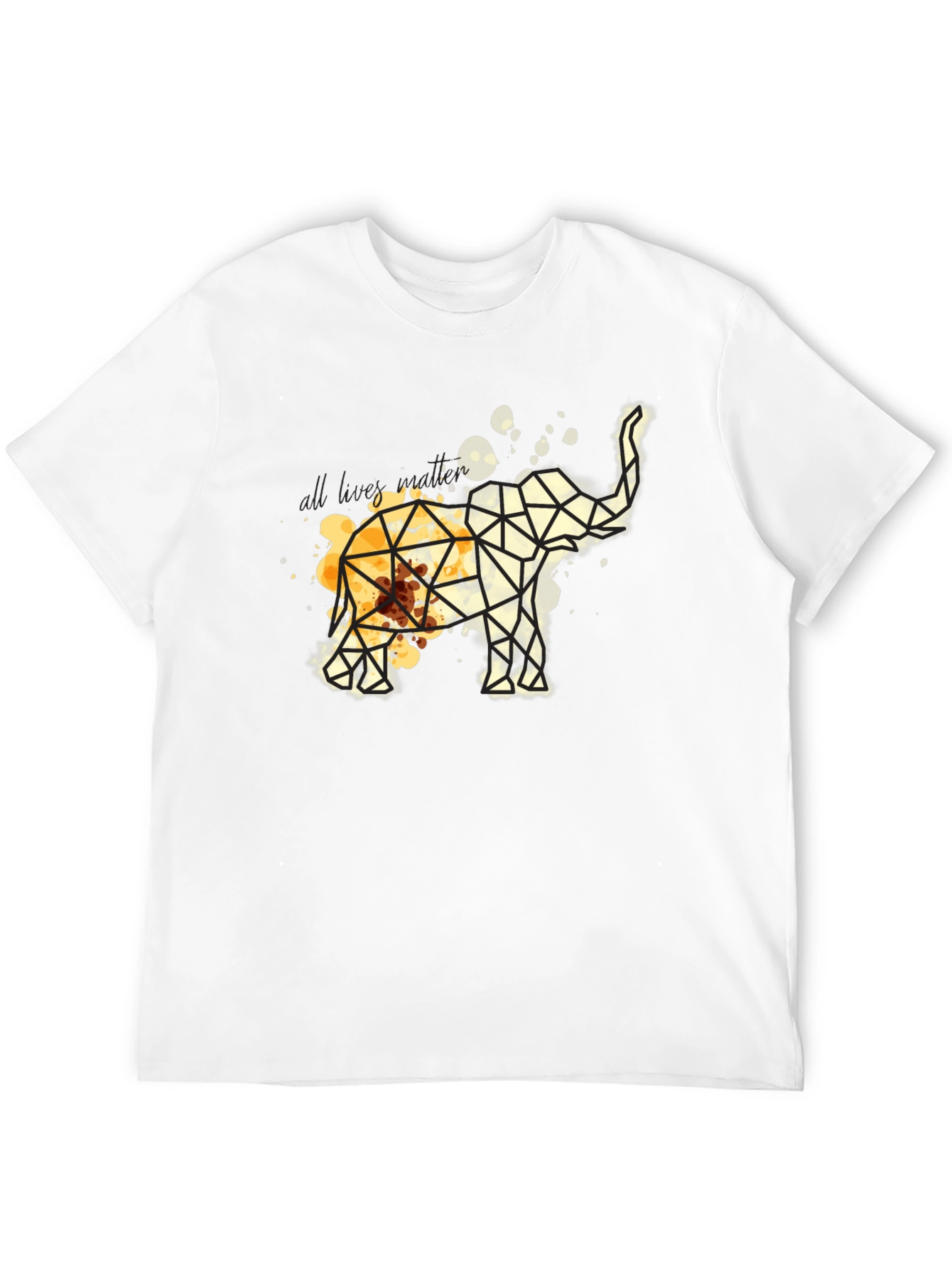 Black Geometric Elephant Graphic Tee - Modern Artistic Design view 12