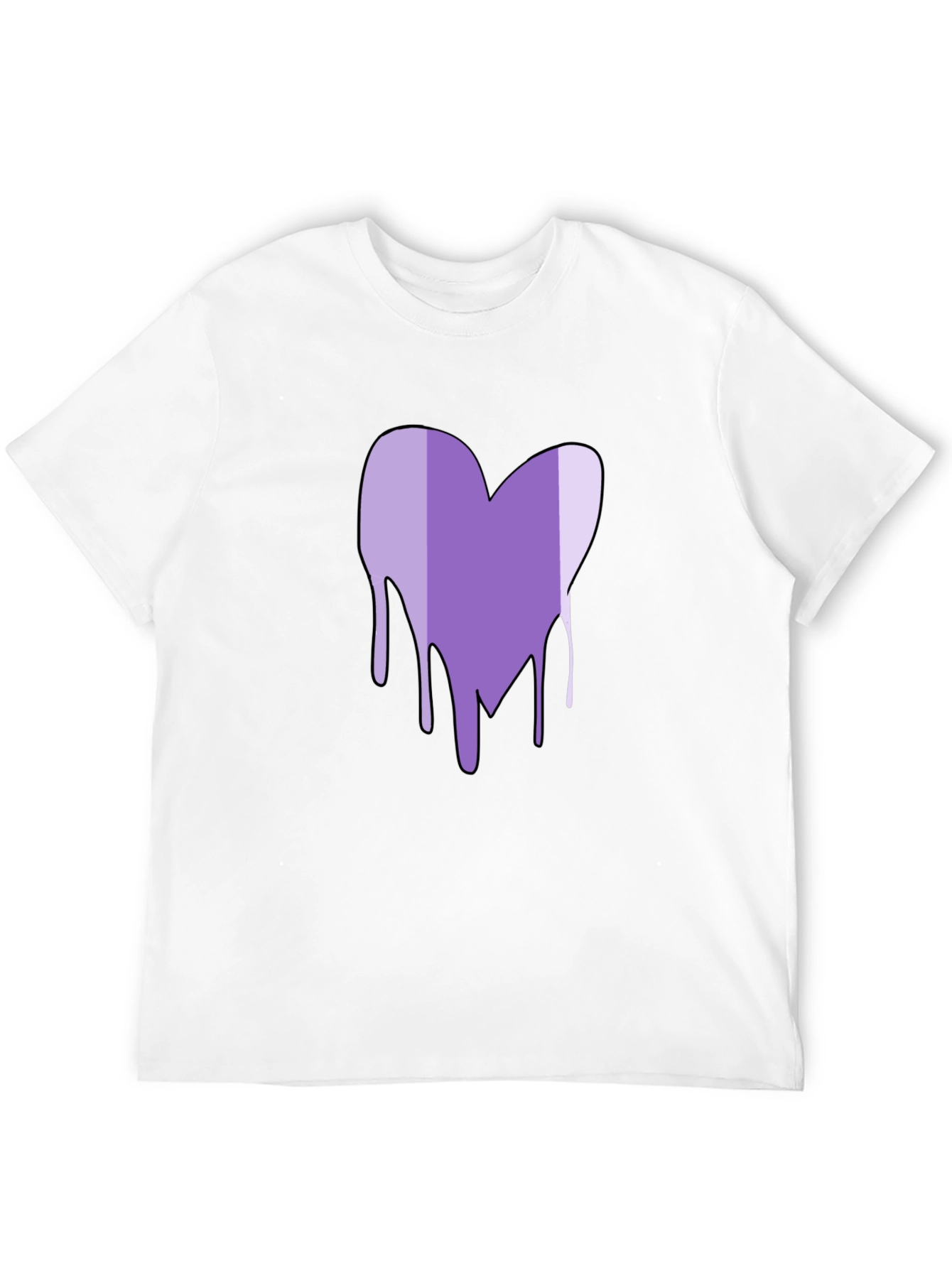 Black Purple Heart Drip Graphic T-Shirt view 12