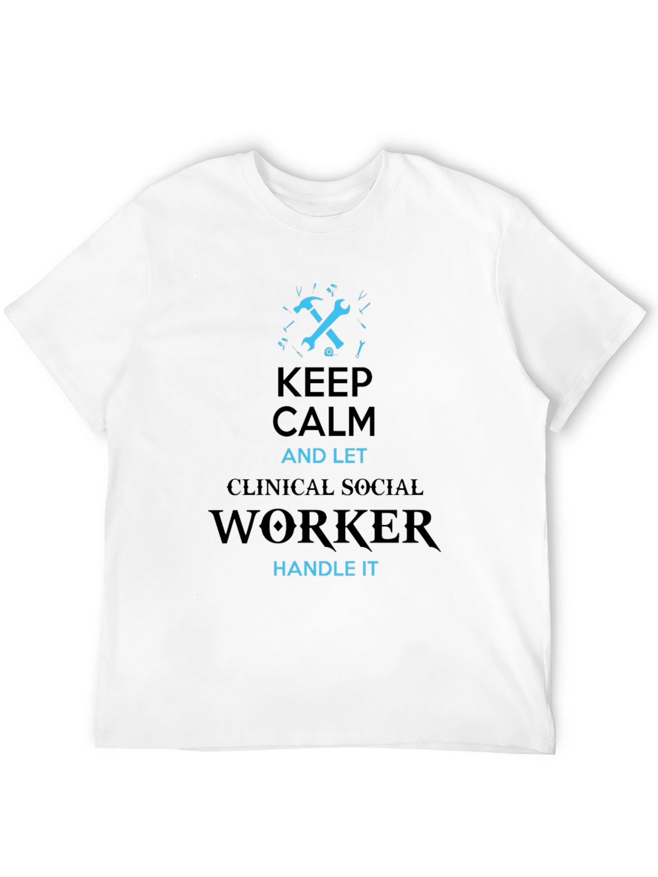 Black Keep Calm Clinical Social Worker T-Shirt view 12