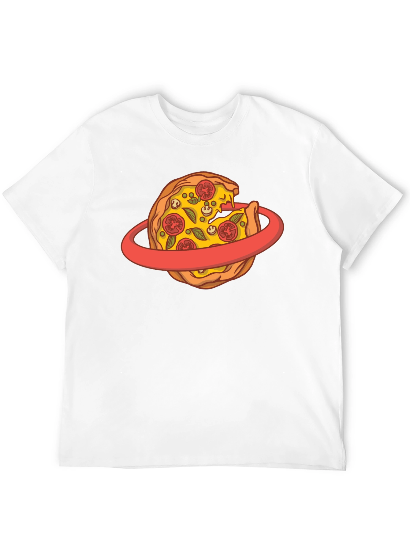 Black Pizza Planet T-Shirt - Black Cotton Graphic Tee view 12