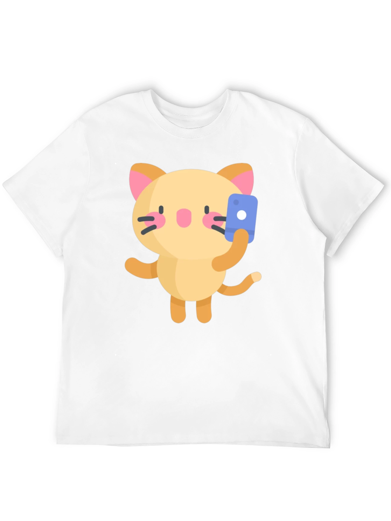 Black Selfie Cat Graphic Tee - Black Cotton Blend Shirt view 12