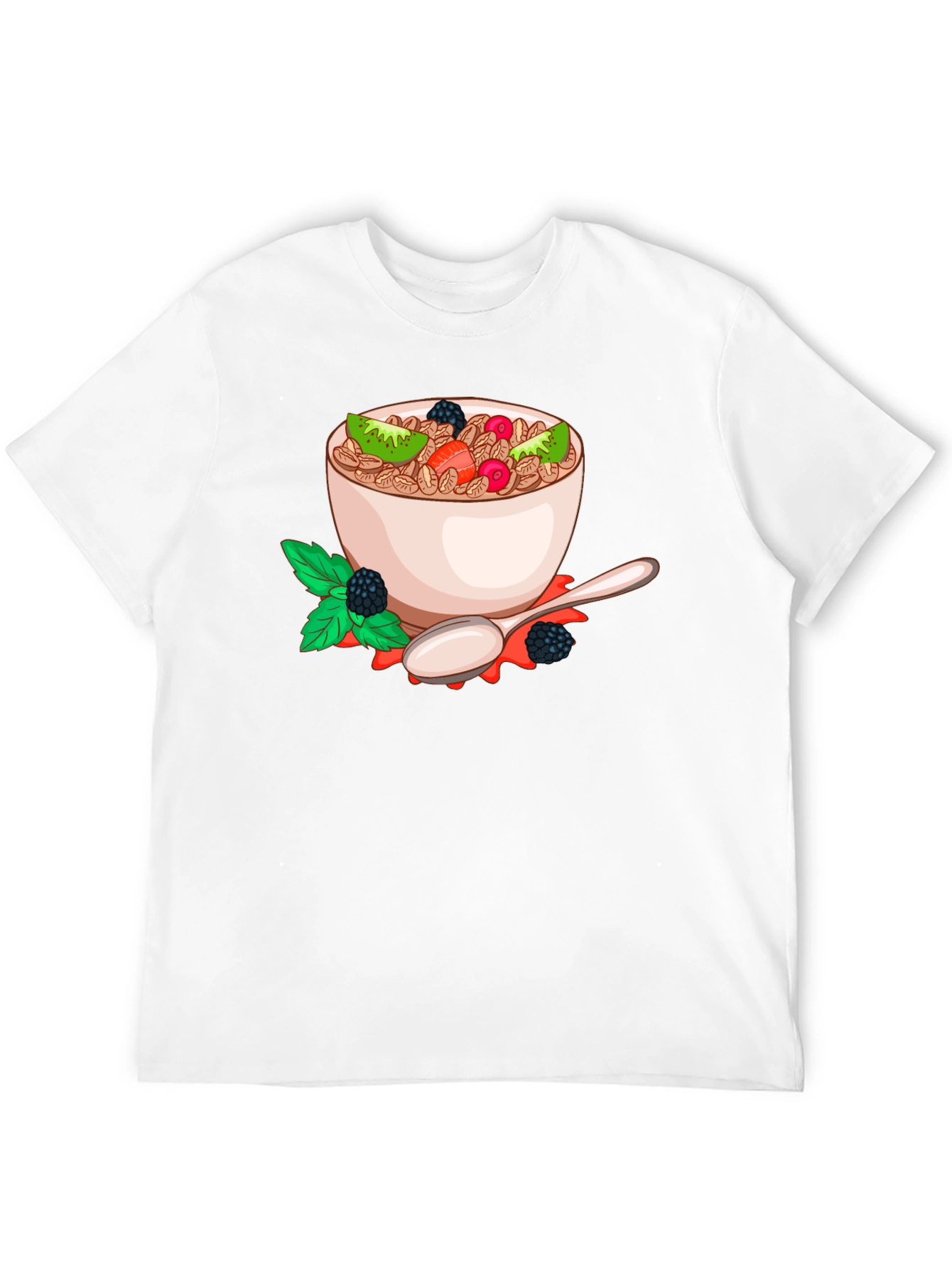 Black Cereal Bowl Graphic Tee - Black Cotton Blend T-Shirt view 12