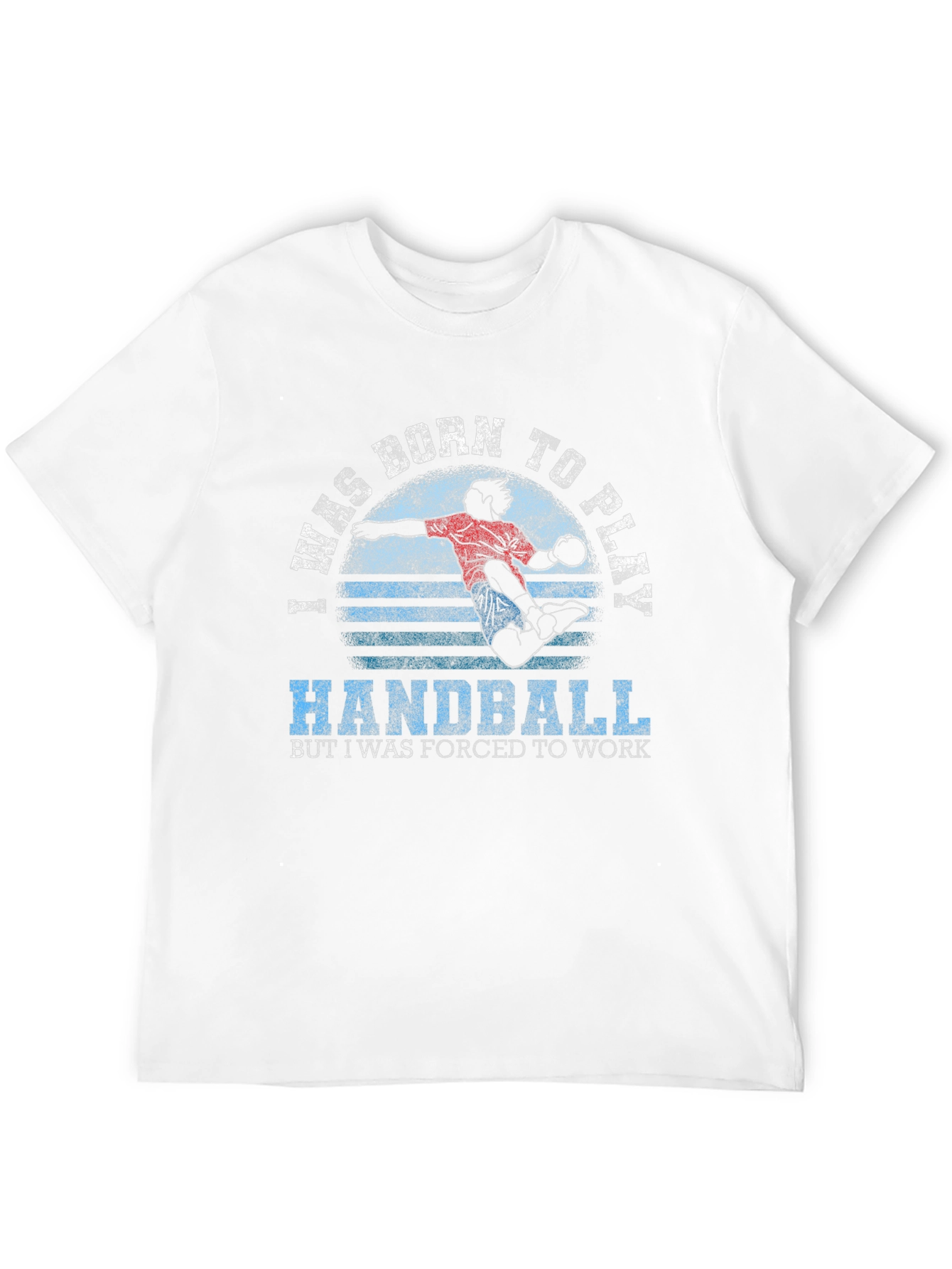 Black Born to Play Handball T-Shirt view 12