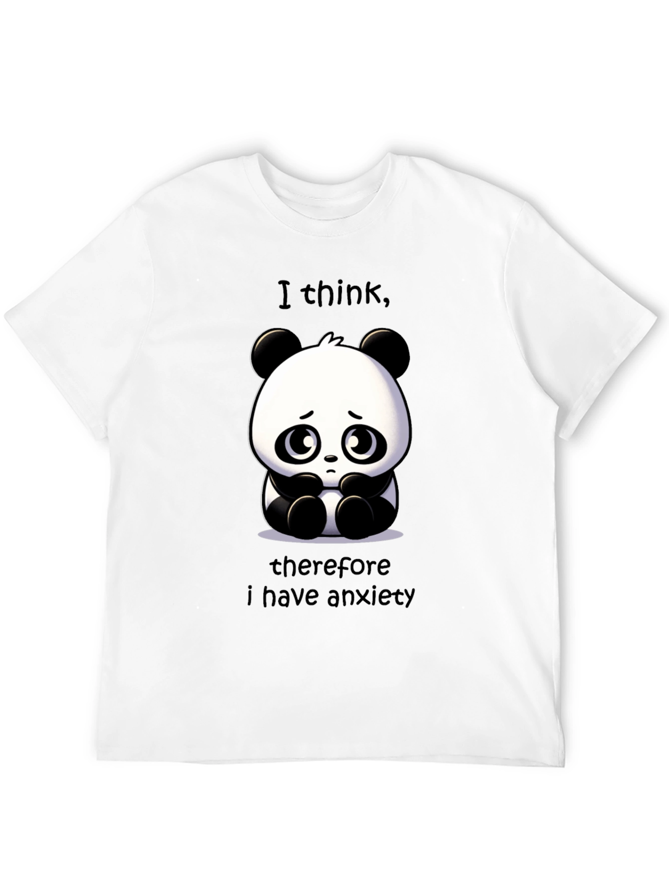 Black Anxiety Panda Graphic T-Shirt - Funny & Relatable! view 12