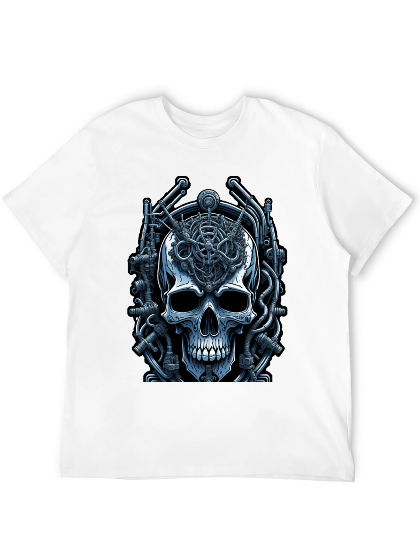 Black Steampunk Skull T-Shirt - Mechanical Mind view 12