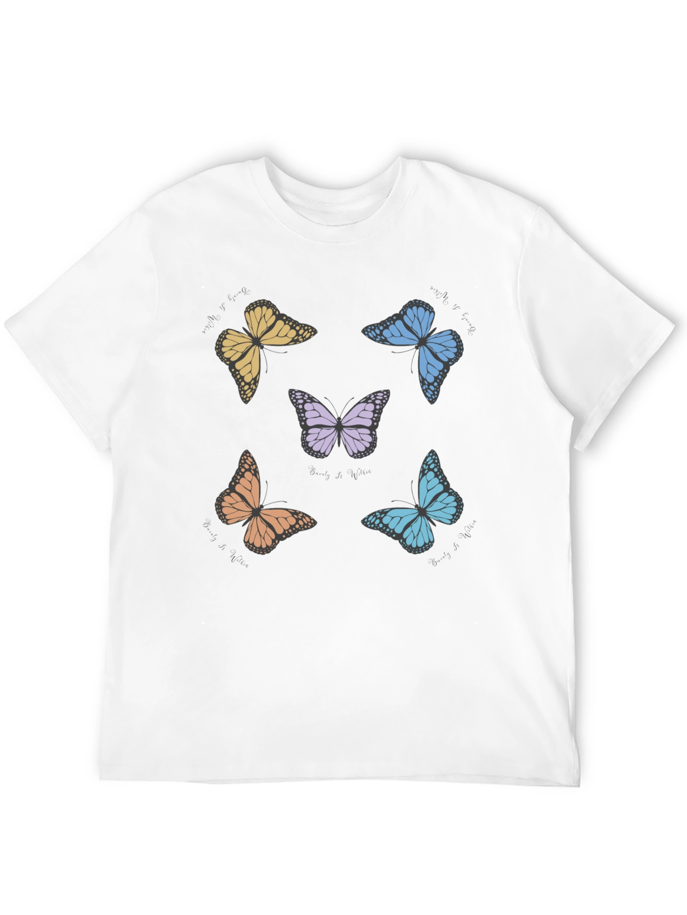 Black Butterfly Print Crew Neck T-Shirt view 12
