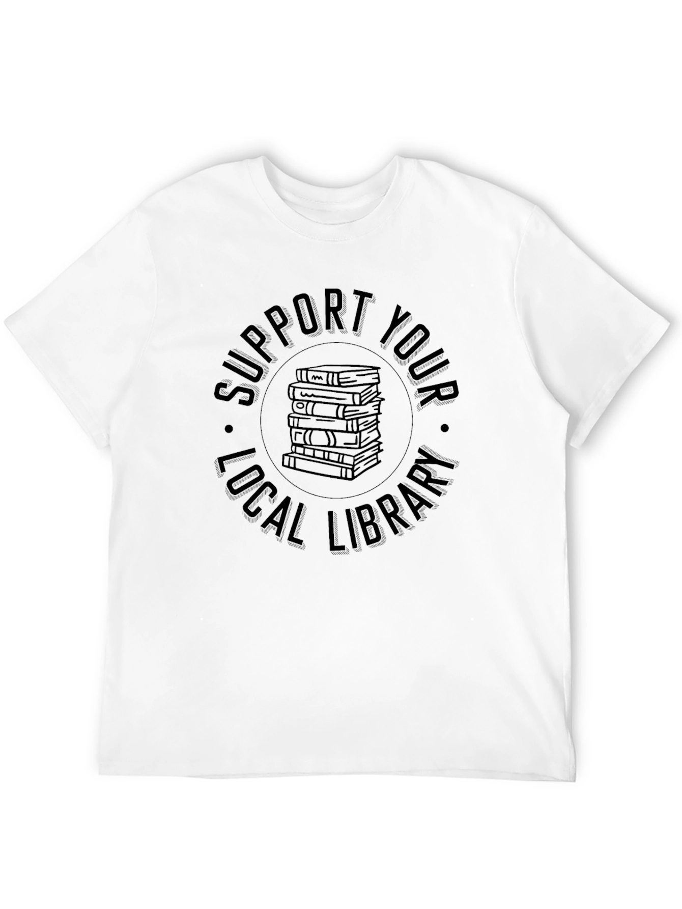Black Support Your Local Library Graphic Tee view 12