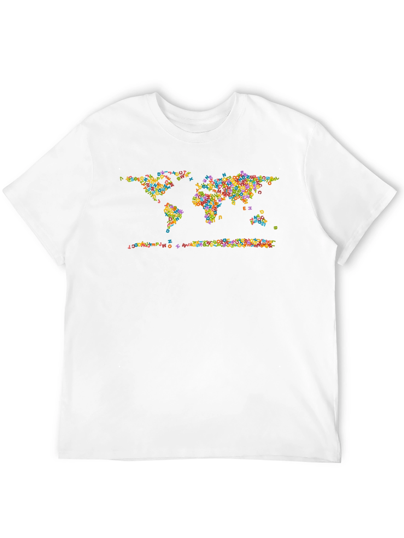 Black Colorful World Map Alphabet T-Shirt - Global Style view 12