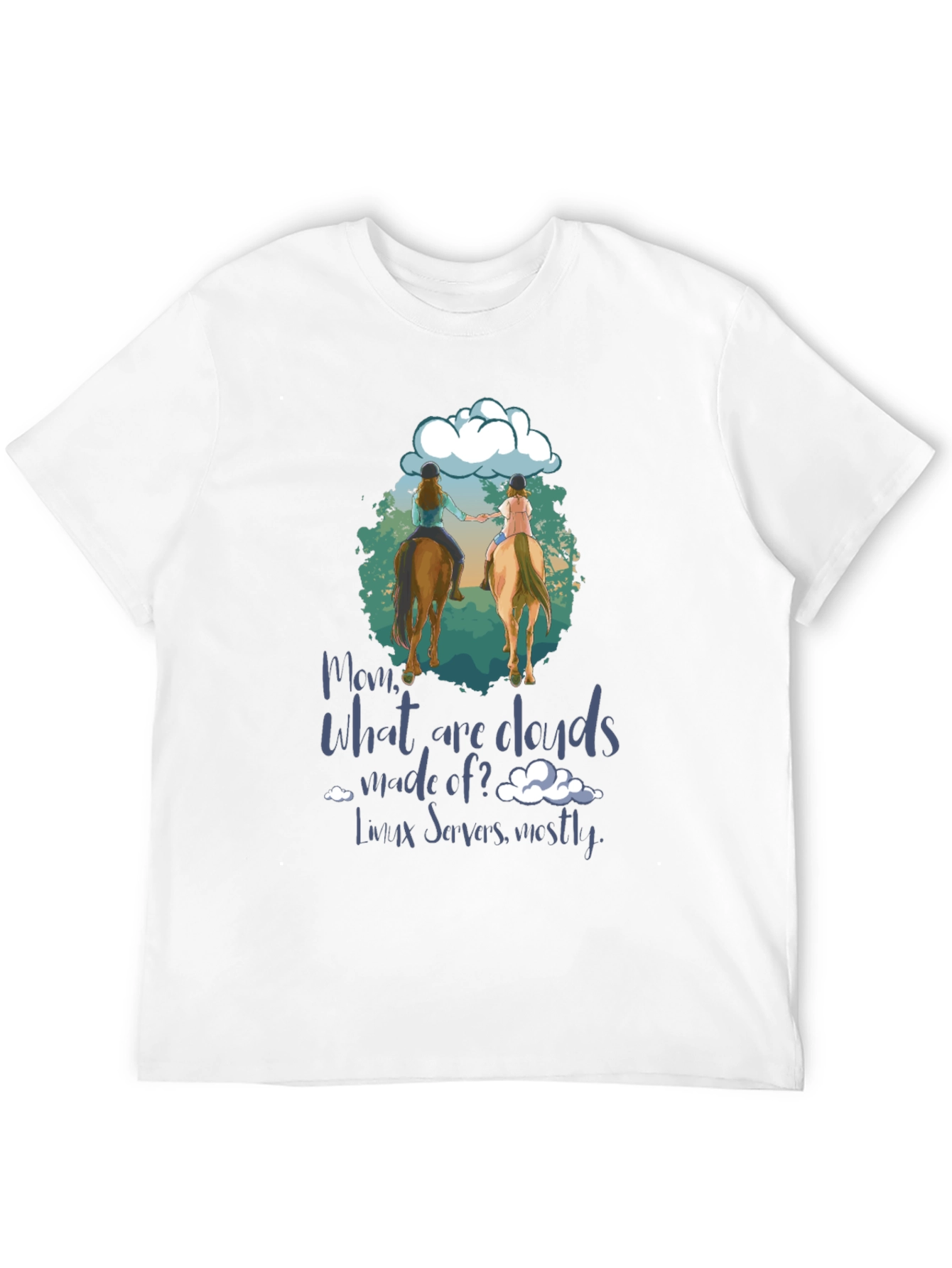 Black Equestrian 'What are Clouds Made Of?' T-Shirt view 12
