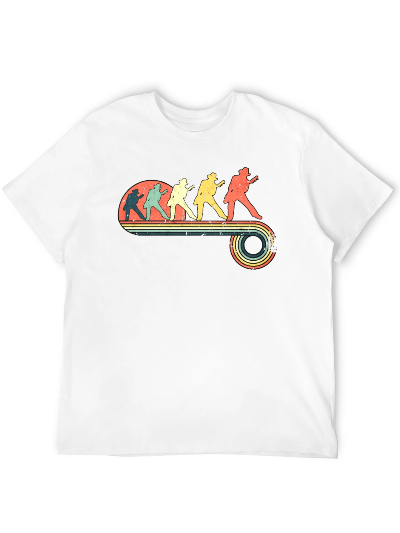 Black Retro Guitarist T-Shirt view 12