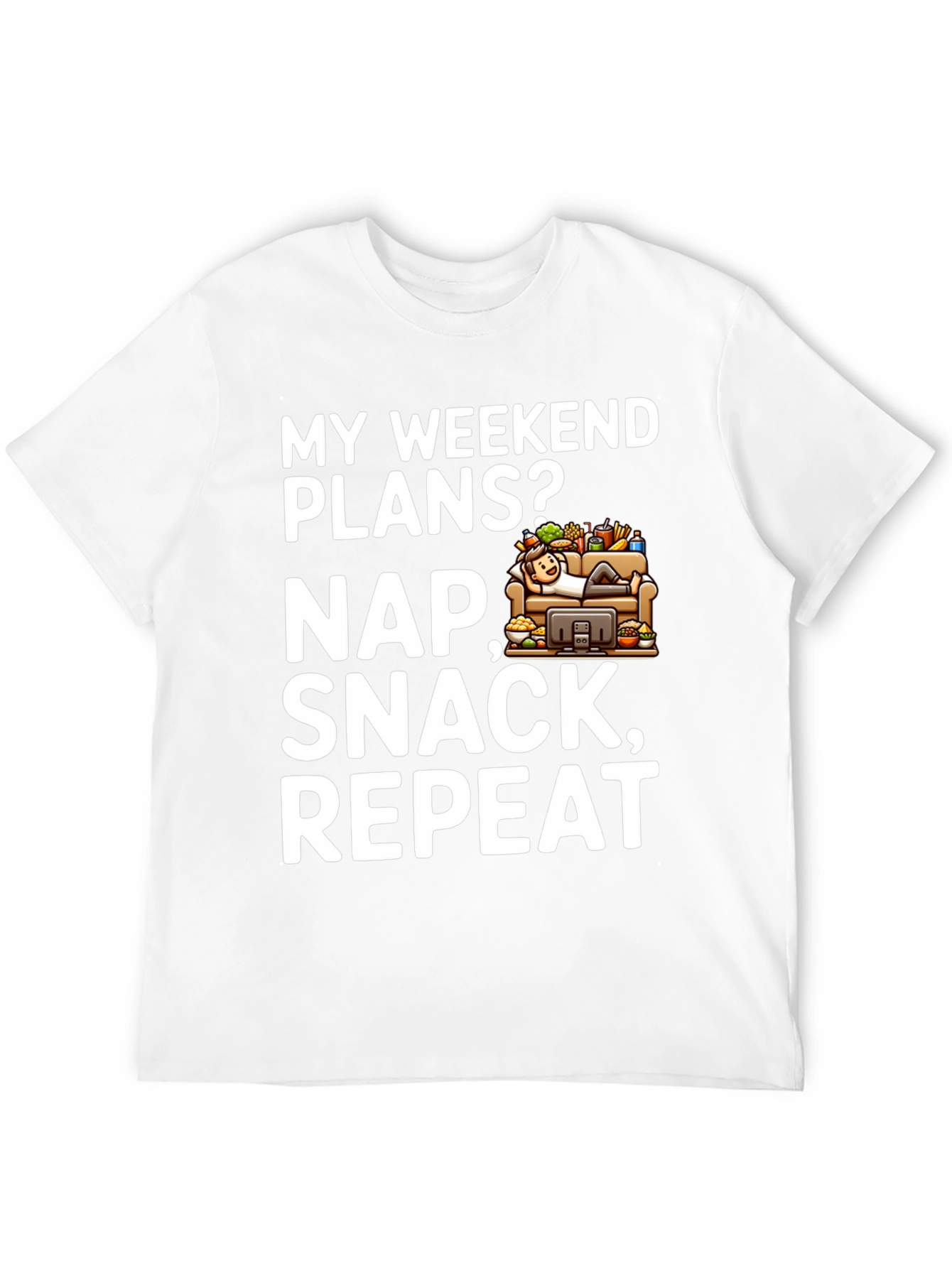 My Weekend Plans Nap Snack Repeat Black T-Shirt - 12